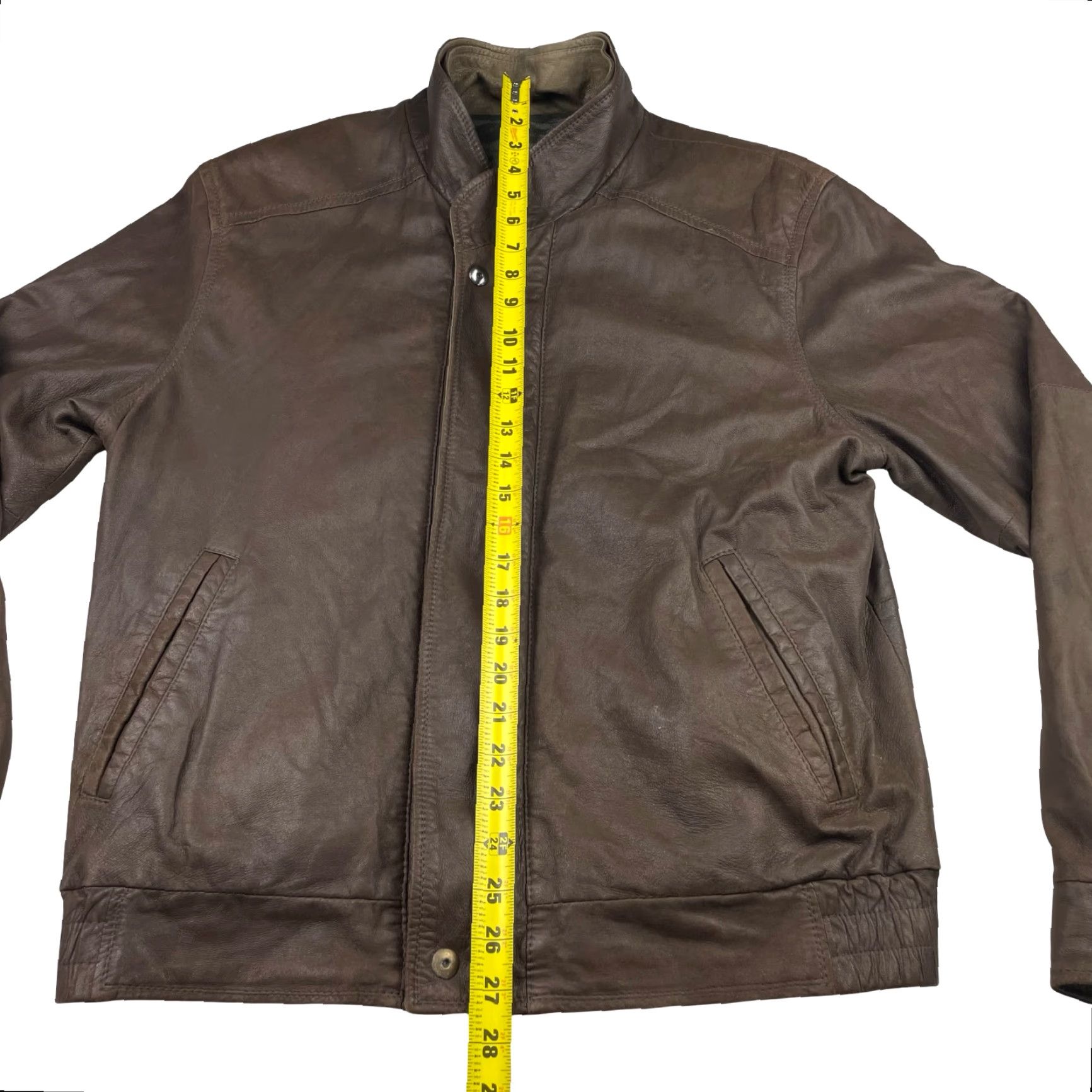 Johnston & Murphy Johnston & Murphy Men’s Bomber Jacket Leather Brown • Size 38 • Full Zip • Lined • Stand-Up Collar • Regular Fit • 100% Leather • Casual Jacket Size US XXS / EU 40 - 5 Thumbnail