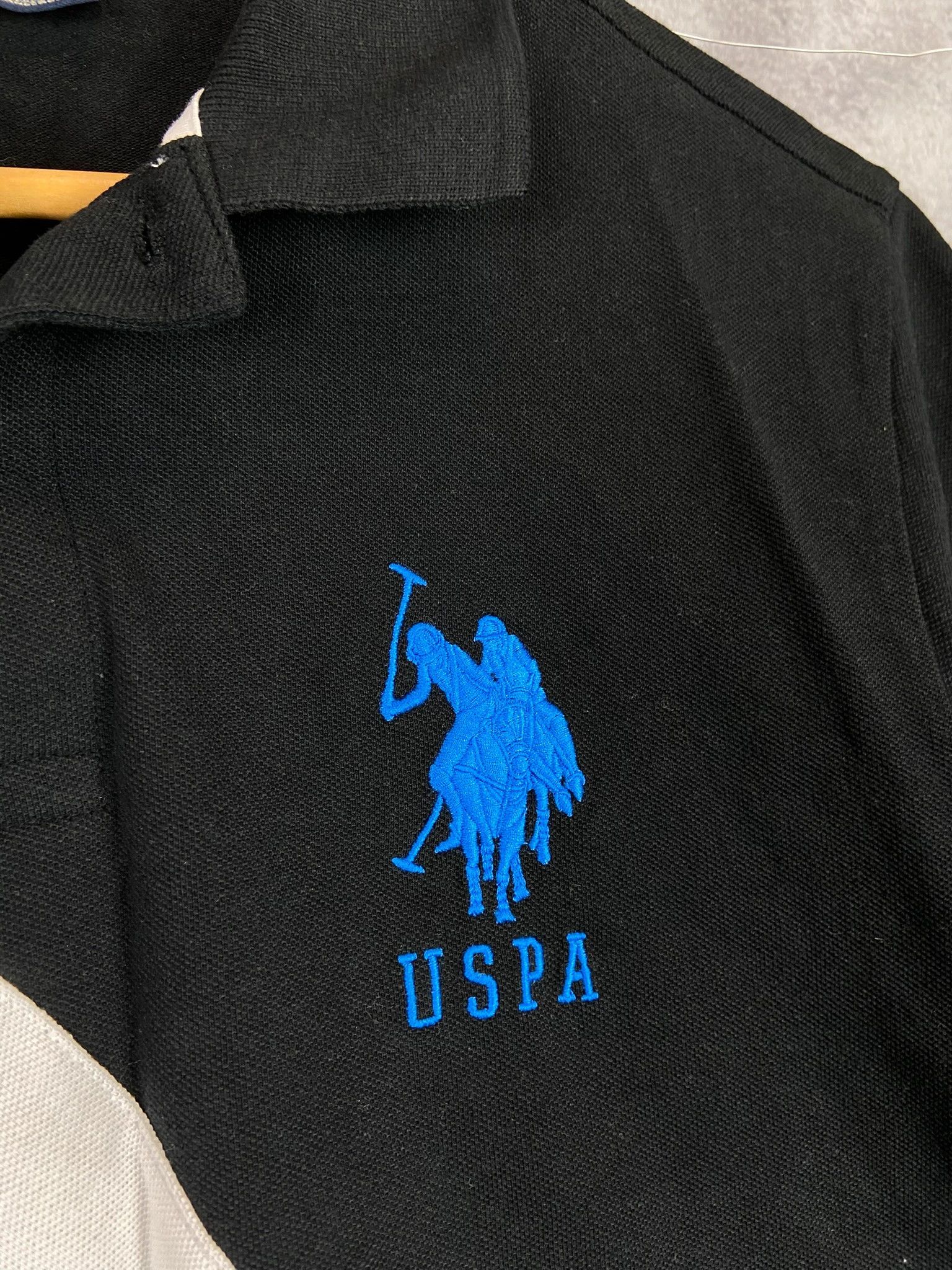 U.S. Polo Assn. USPA Black Polo Shirt White Stripe Logo M Size US M / EU 48-50 / 2 - 2 Thumbnail