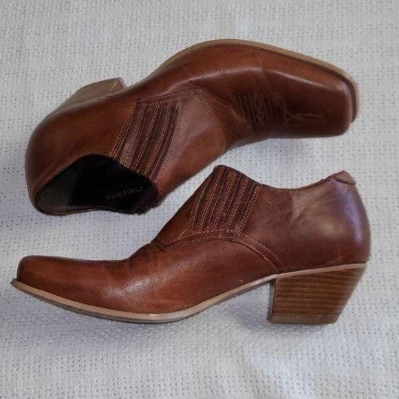 Durango Durango Sz. 8.5 Brown Leather 2" Heeled Pullon Square Toe Bo Size US 8.5 / EU 41-42 - 4 Thumbnail