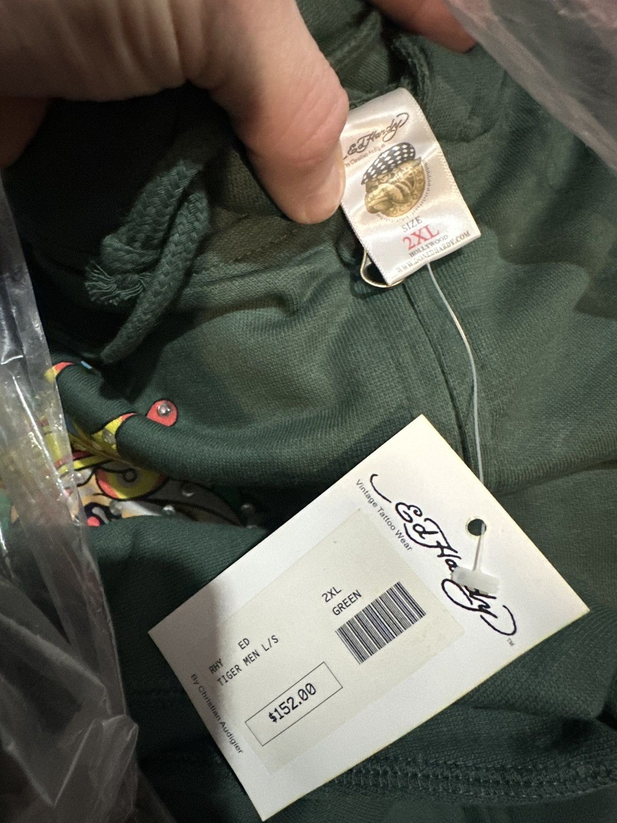 Ed Hardy Vintage Ed Hardy hoodie Dog big logo size XXL green Size US XXL / EU 58 / 5 - 11 Thumbnail