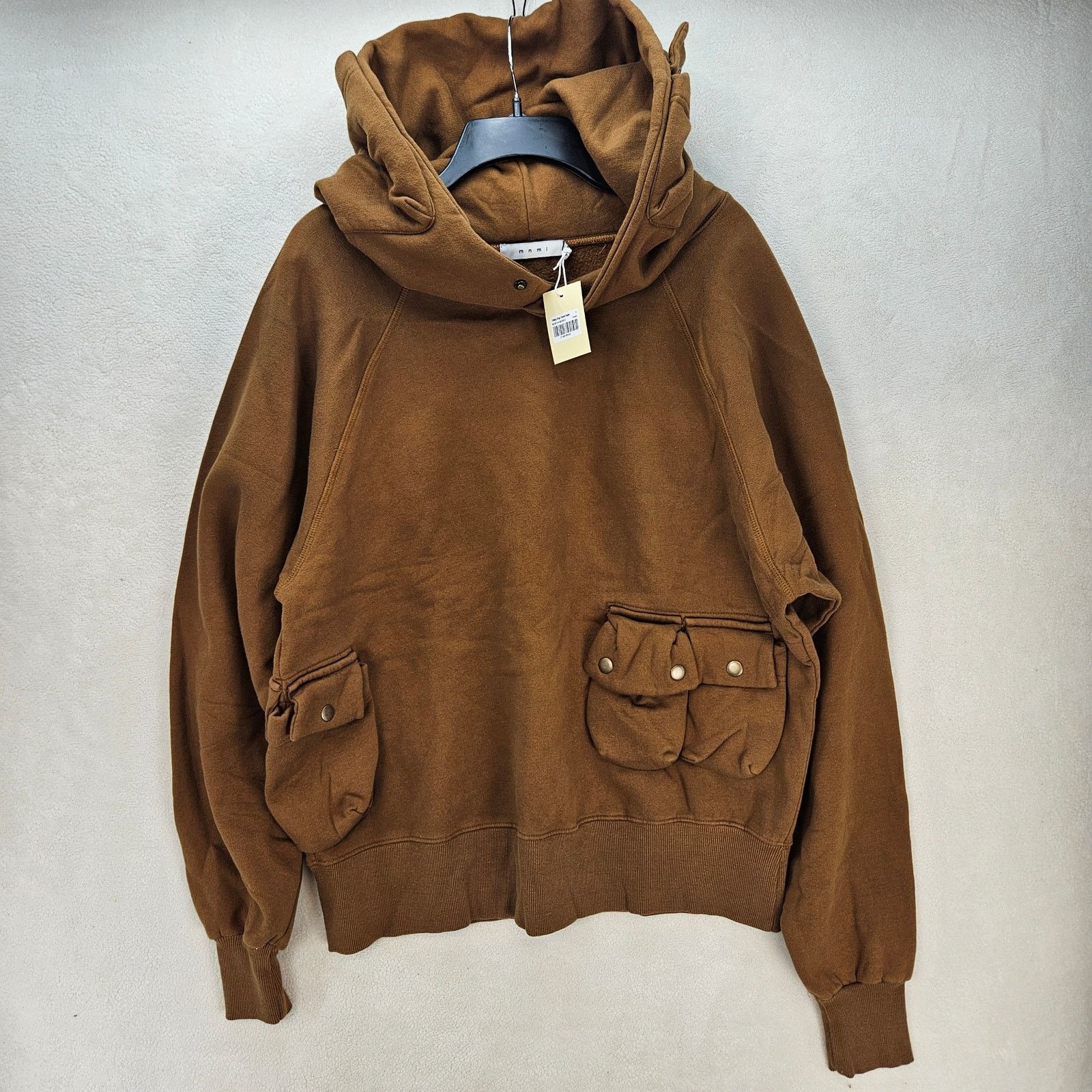 MNML MNML MEN'S SMALL BROWN VINTAGE CARGO POCKET PULLOVER HOODIE Size US S / EU 44-46 / 1 - 1 Thumbnail