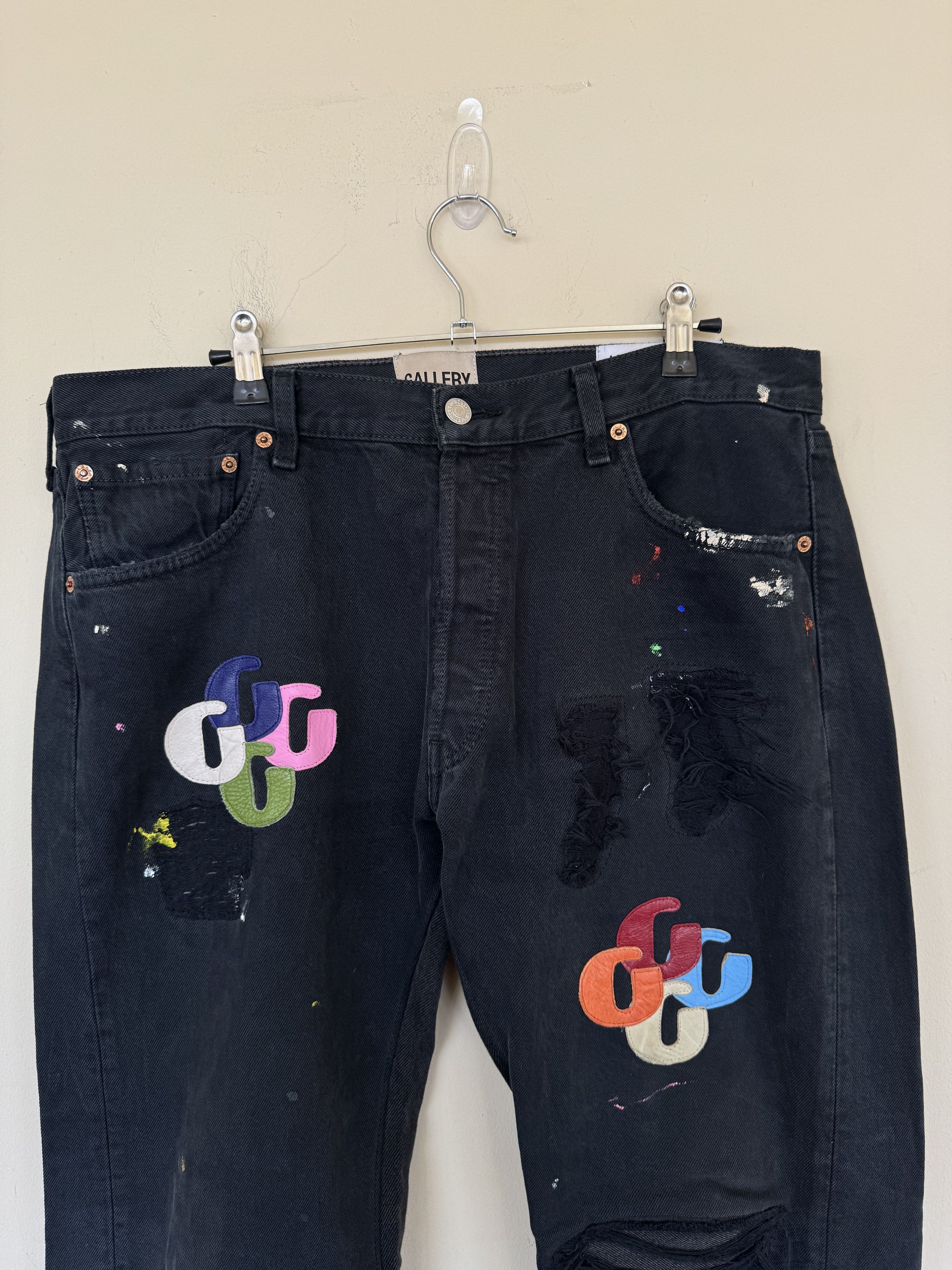 Gallery Dept. 1/1 Black Gallery Dept Flares W G Patches Size US 33 - 4 Thumbnail