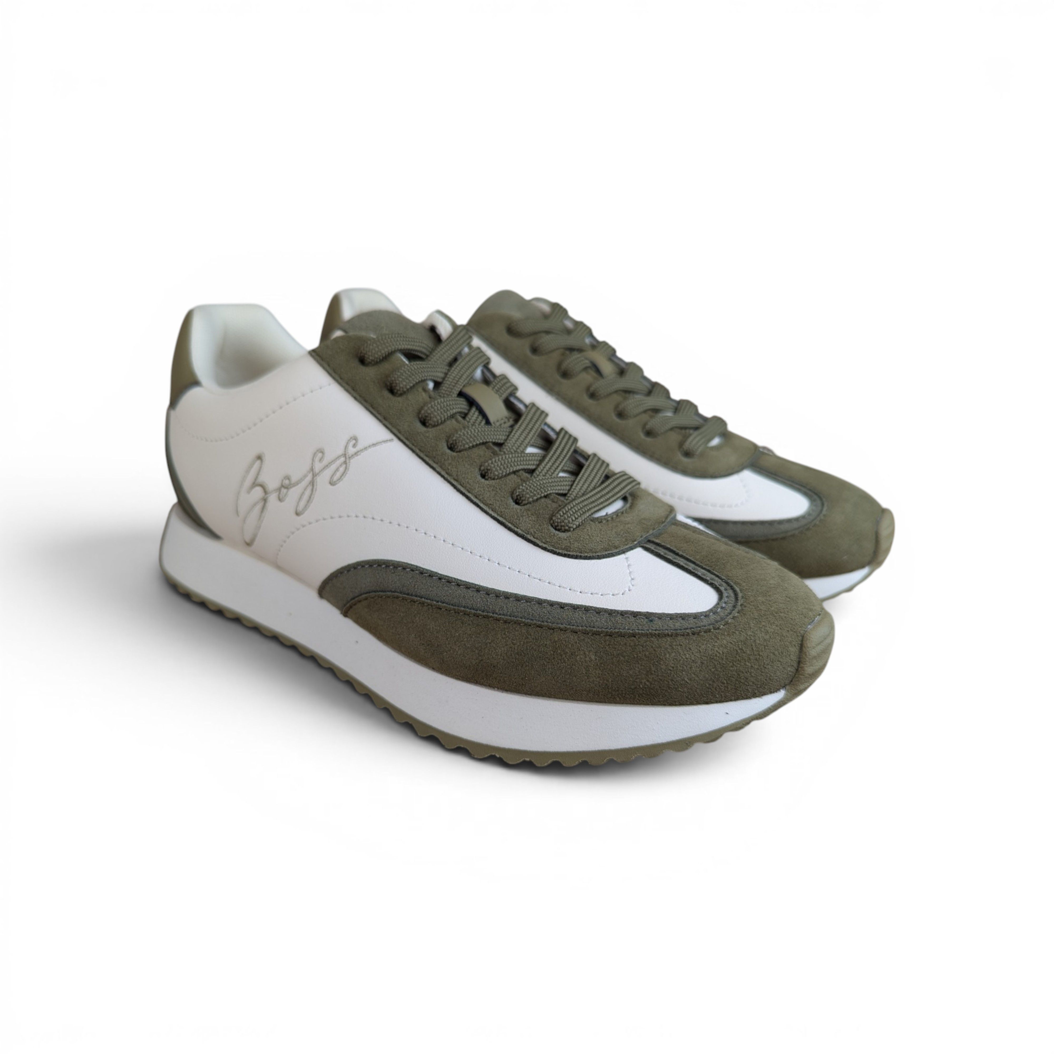 Hugo Boss HUGO BOSS WHITE KHAKI SNEAKERS Size US 7 / IT 37 - 3 Thumbnail