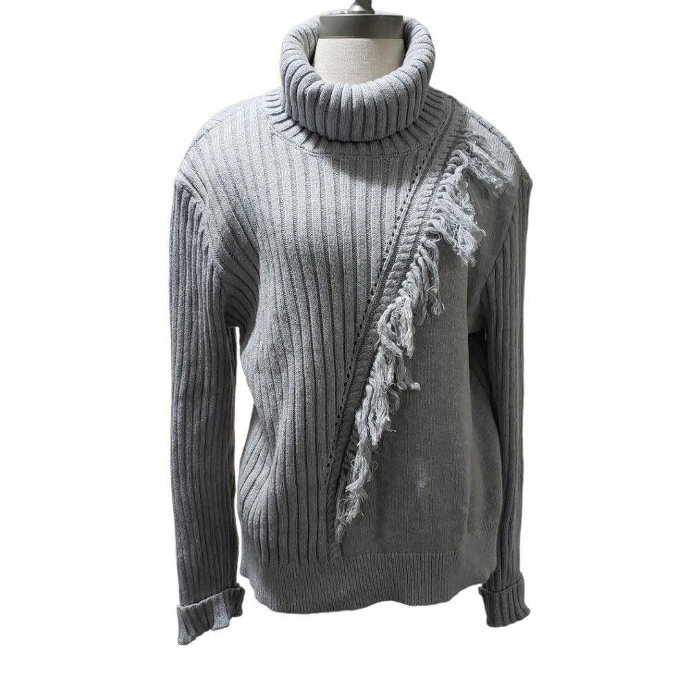 DKNY CT479 DKNY Ladies Winter Gray Ribbed Turtle Neck Sweater XL Size XL / US 12-14 / IT 48-50 - 5 Thumbnail