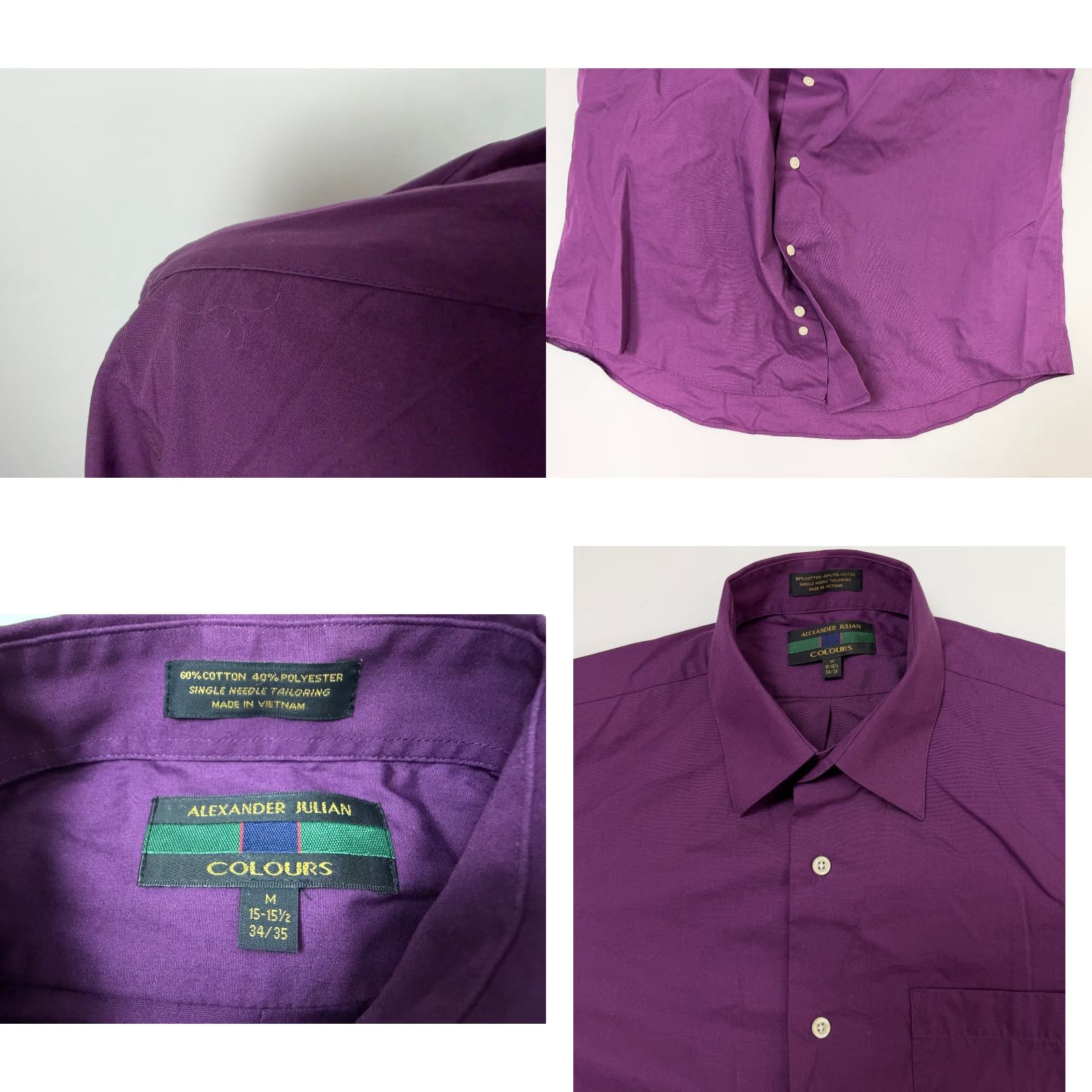 Alexander Julian VINTAGE Alexander Julian Shirt Men M Purple Button-Up 90s COLOURS by Alexander Julian Size US M / EU 48-50 / 2 - 8 Thumbnail
