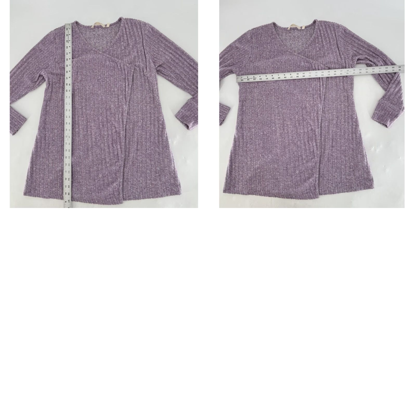 Soft Surroundings Soft Surroundings Cardigan Woman XS Round Neck Long Sleeve Solid Knit Open Boho Bohemian Purple" Size XS / US 0-2 / IT 36-38 - 8 Thumbnail