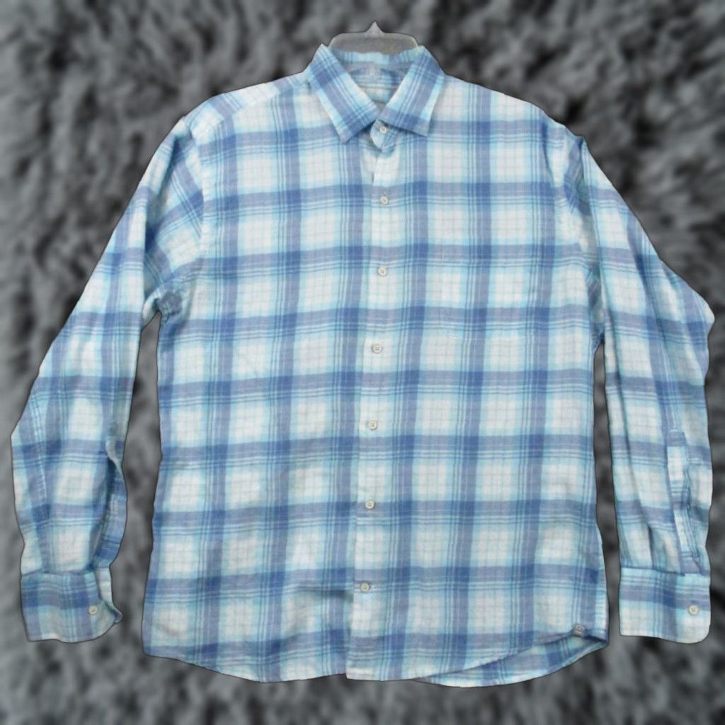 Peter Millar Peter Millar Shirt Crown Finish Medium Men Blue Plaid Long Sleeve Shirt Size US M / EU 48-50 / 2 - 1 Thumbnail
