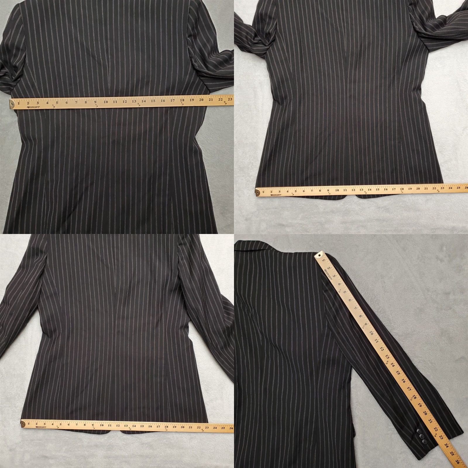 Vintage Mark Alexander Jacket Women Sz 12 Black Striped Classic Professional Wool Blazer Size XL / US 12-14 / IT 48-50 - 8 Thumbnail