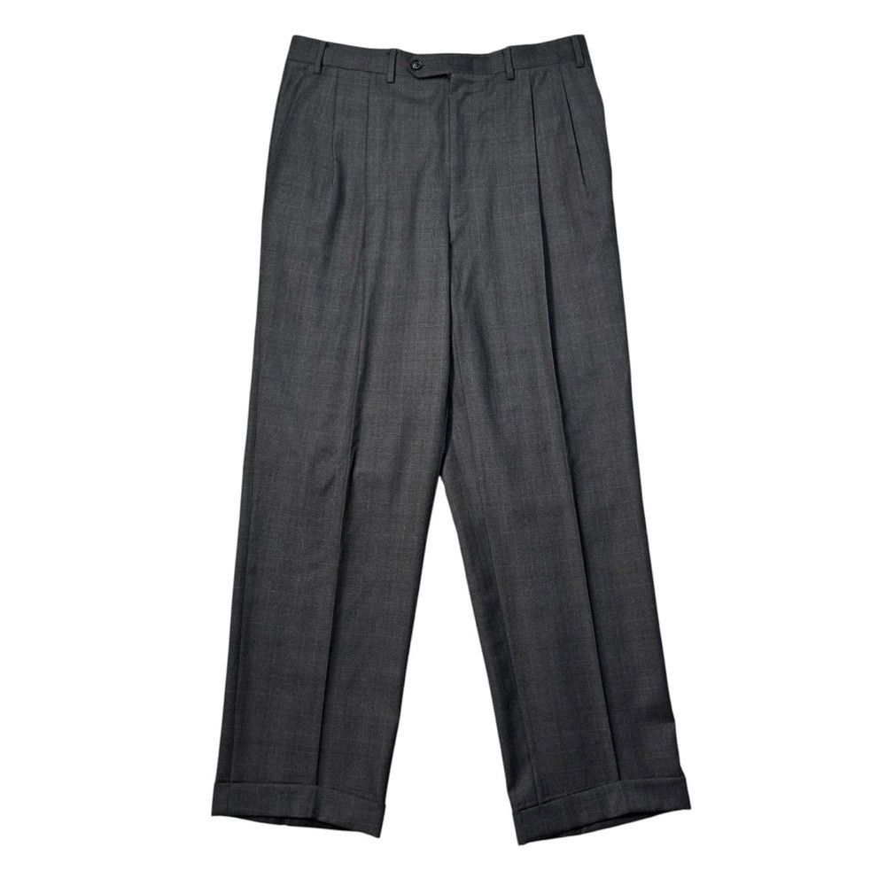 Canali Canali Pleated Wool Dress Grey Plaid Pants Size 52IT US 36 Size US 36 / EU 52 - 1 Thumbnail