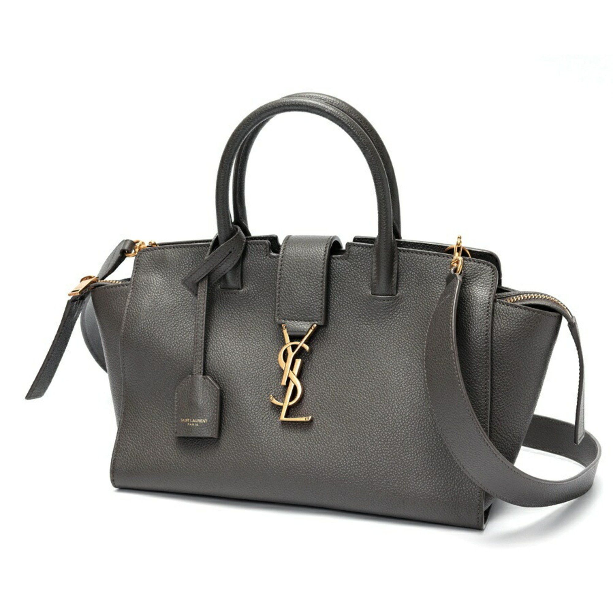 Saint Laurent Paris Saint Laurent Downtown Baby 635346 Leather Gray S-158912 Size ONE SIZE - 1 Thumbnail