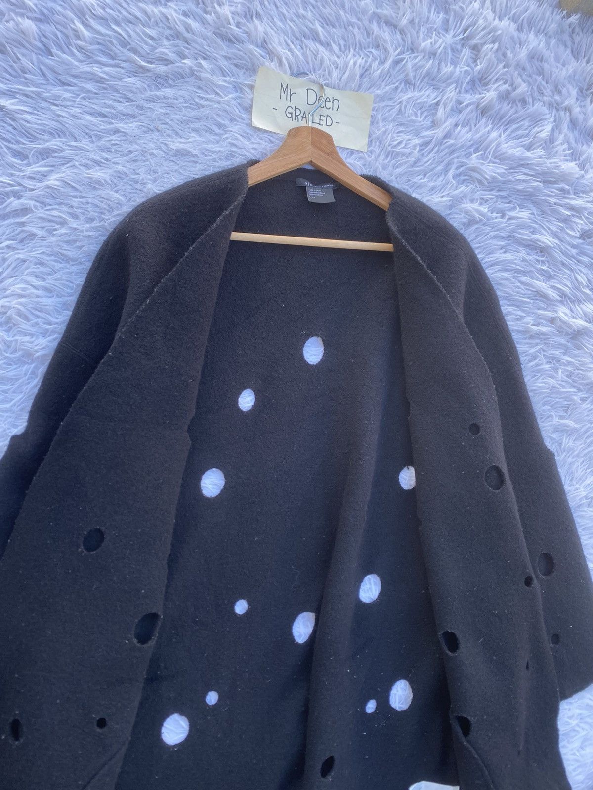 Armani Exchange Rare Armani Exchange Winter Wool Distressed Hole Jacket Size US L / EU 52-54 / 3 - 16 Thumbnail