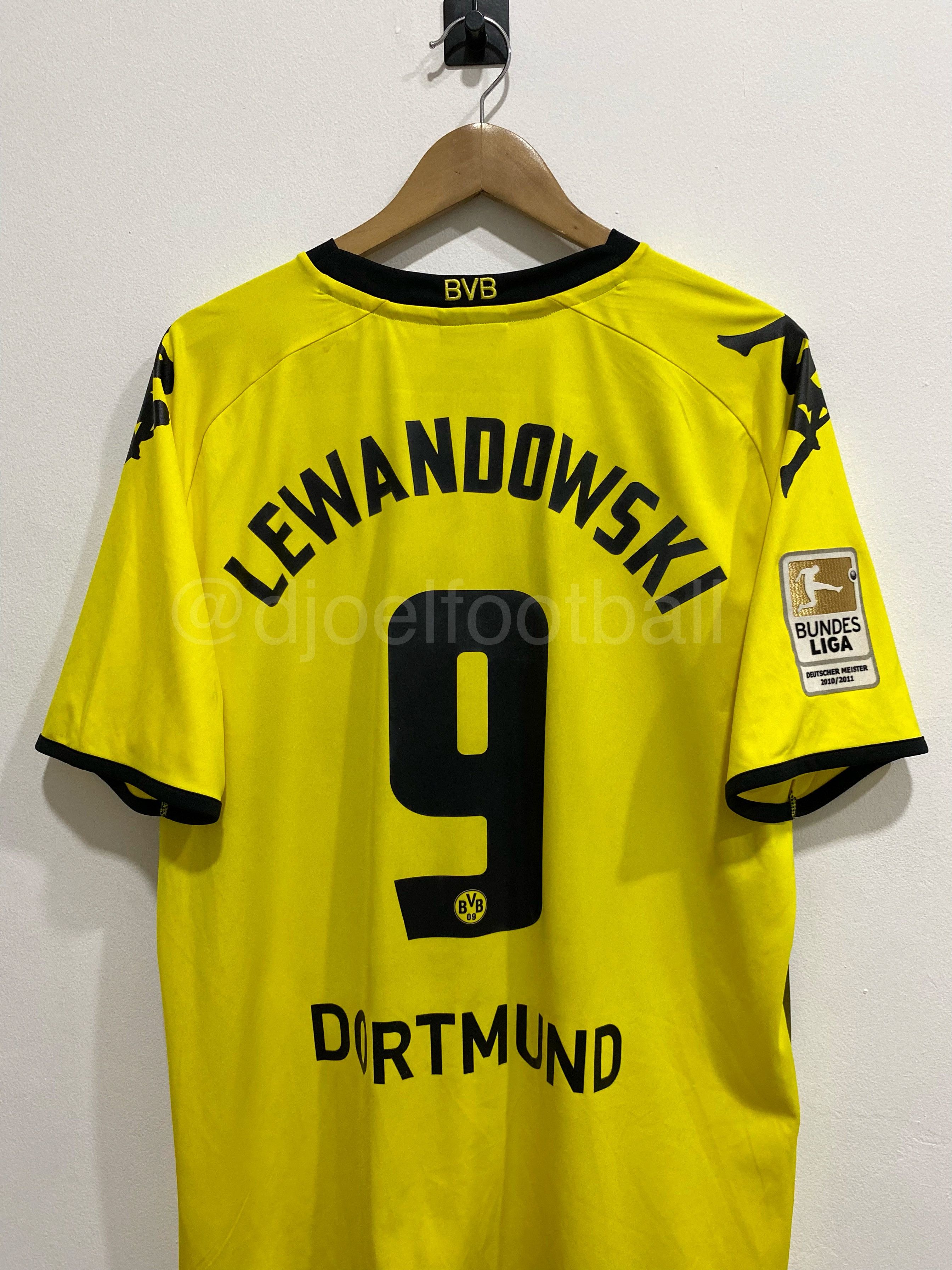 Kappa Borussia Dortmund 2011 Home Player Issue LEWANDOWSKI #9 Rare Size US XL / EU 56 / 4 - 6 Thumbnail