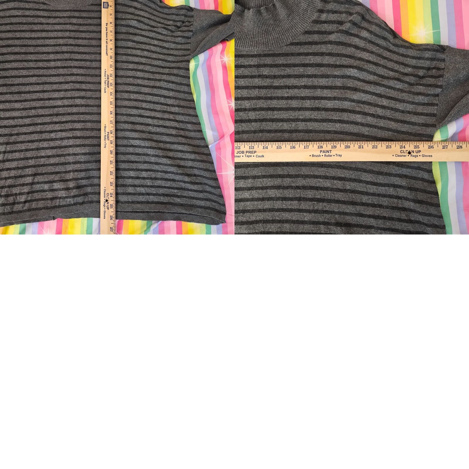 Eileen Fisher Eileen Fisher Sweater Cardigan Women Gray Black Stripes Mock Neck XL Knit 79% TENCEL 18% Nylon Regular Size XL / US 12-14 / IT 48-50 - 8 Thumbnail