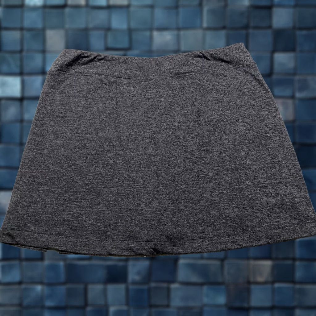 Quince Quince Skort Women's Large Heather Gray Ultra Soft Side Slit Short Polyester Pull On Casual Size L Gray 90s? Size 36" / US 14 / IT 50 - 1 Thumbnail