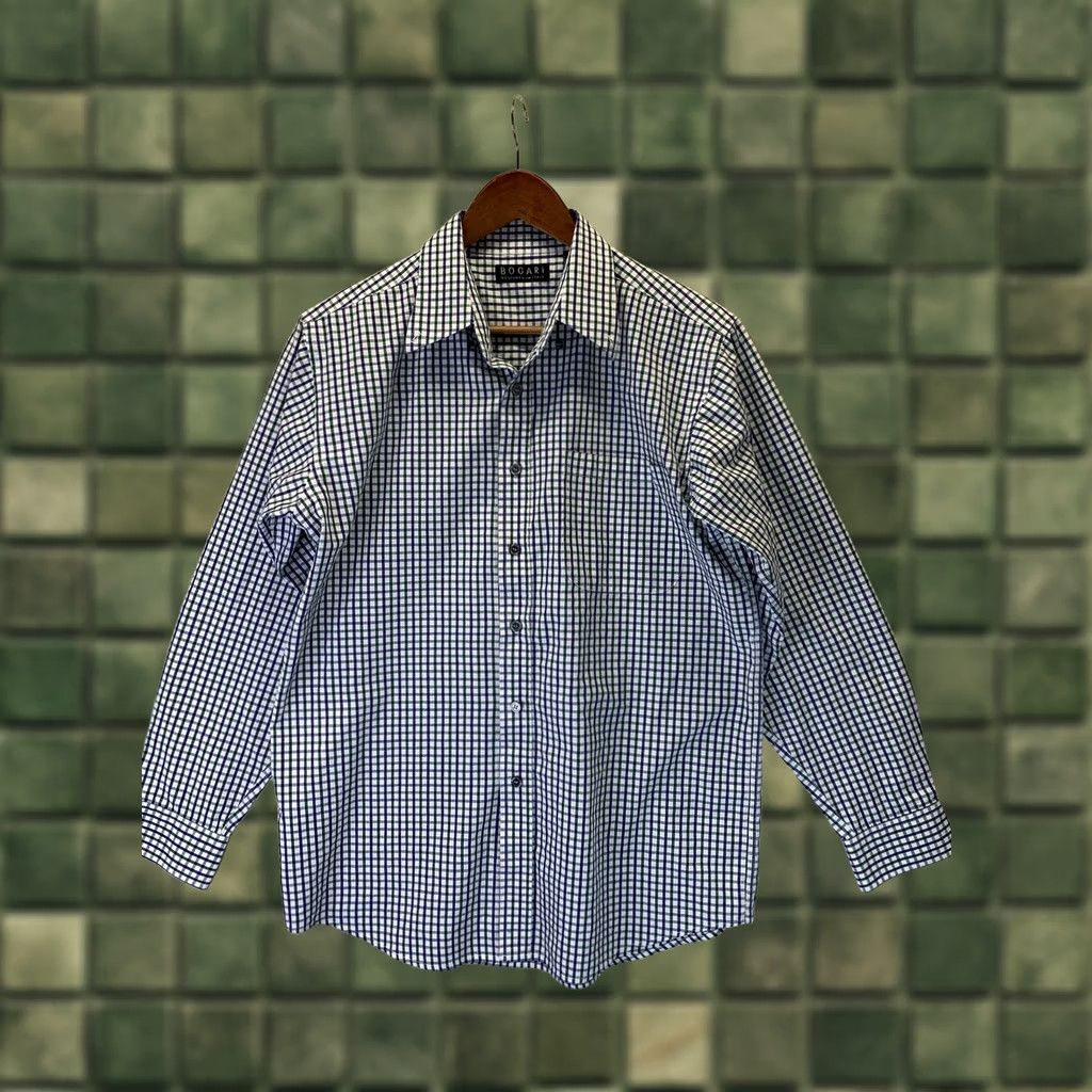 Vintage Bogari Men’s S 100% Cotton Plaid Button-Up Long Sleeve Shirt Office/Workwear Shirt Mens XS? Size US S / EU 44-46 / 1 - 1 Thumbnail