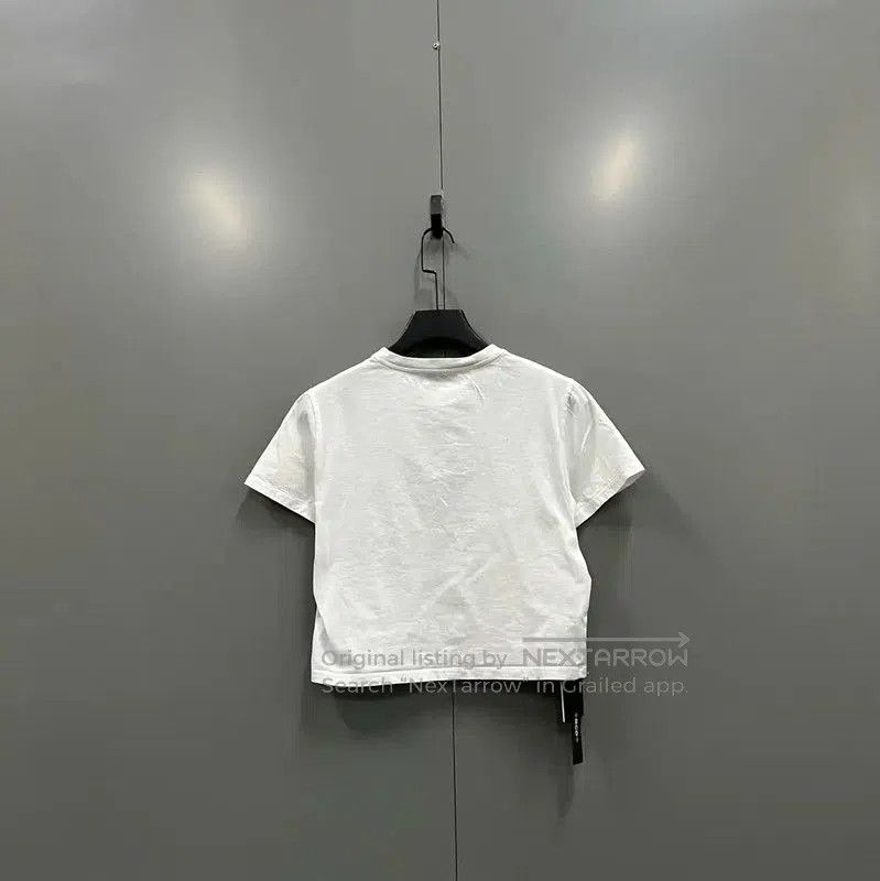 Miu Miu Miu Miu Summer White Logo Cropped T-Shirt . Size L / US 10 / IT 46 - 3 Thumbnail