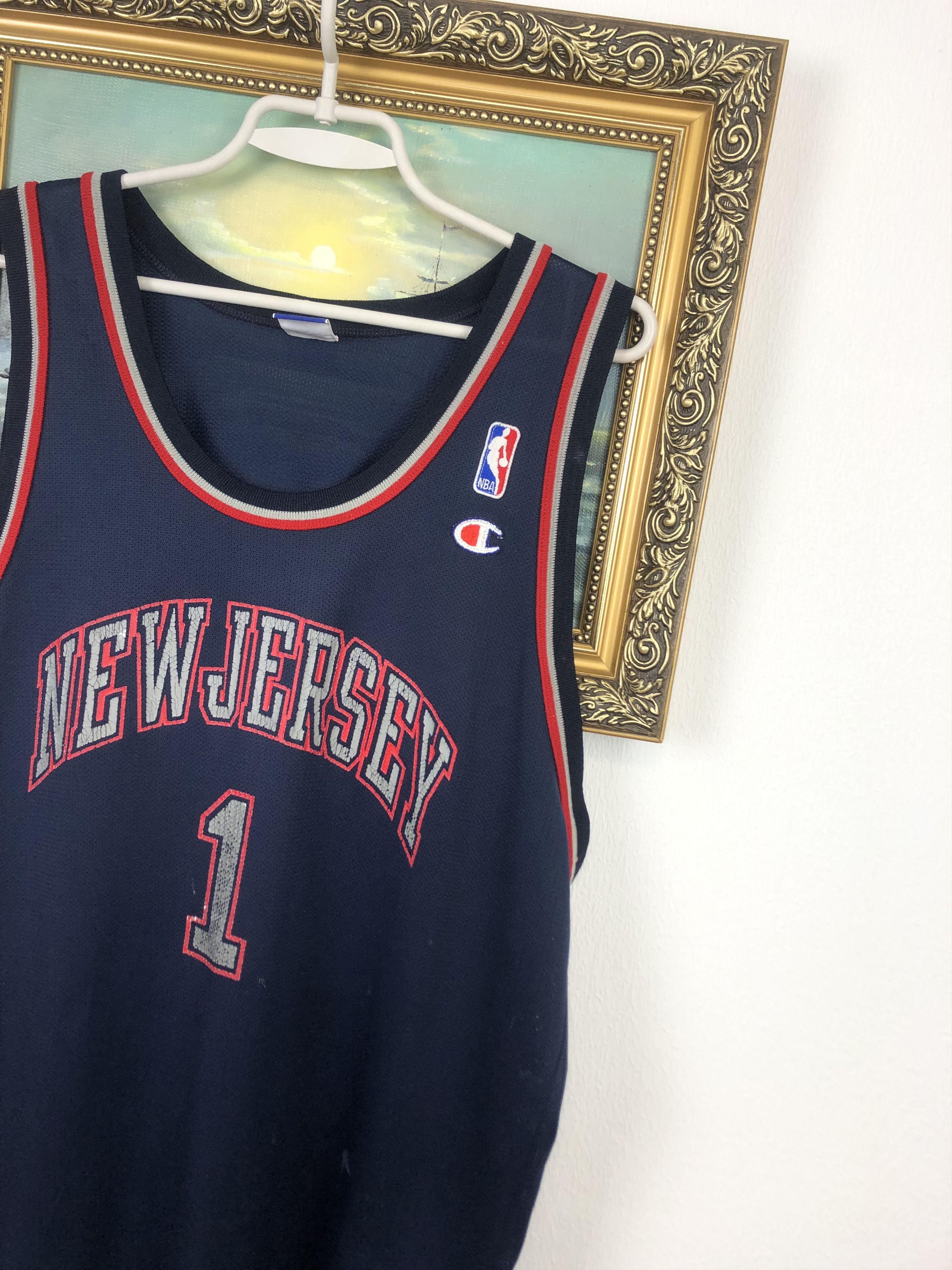 Champion Vintage Champion New Jersey Nets NBA Jersey 1 Shirt Size US XXL / EU 58 / 5 - 4 Thumbnail