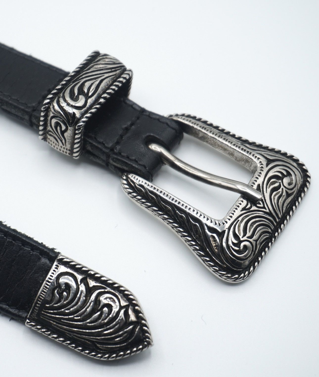 Saint Laurent Paris SAINT LAURENT By HEDI SLIMANE S/S 2014 Western Black Belt 85 Size 32 - 4 Thumbnail