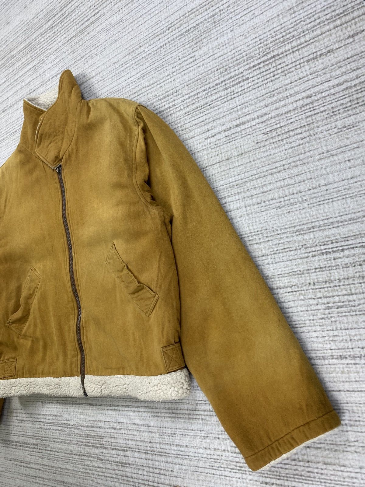 Japanese Brand × Vintage Vintage Pract Studio Suede Leather Lined Sherpa Jacket Size US L / EU 52-54 / 3 - 4 Thumbnail