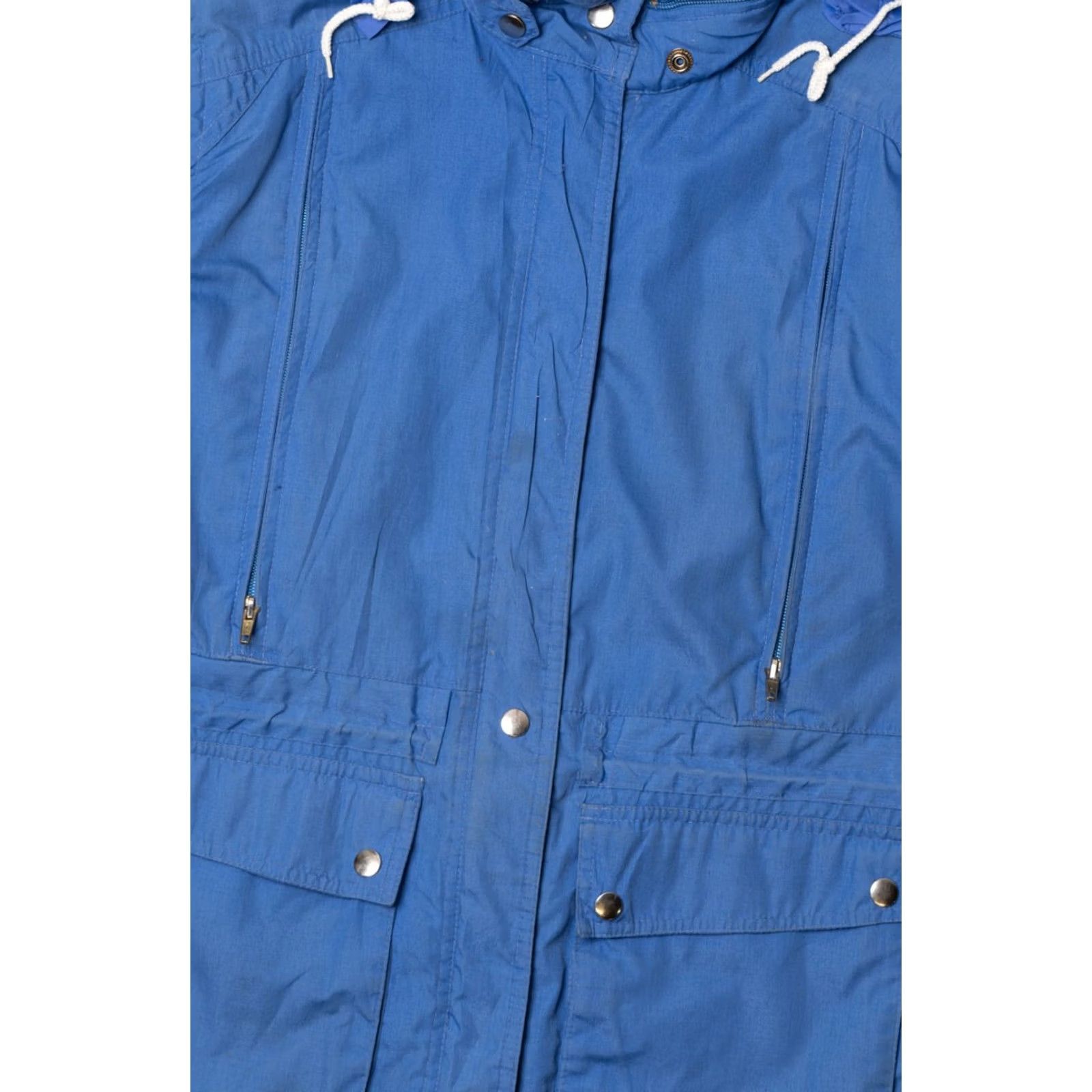 Vintage VINTAGE Henri Christian Large Blue Lightweight Jacket Mens with Concealed Hood Size US L / EU 52-54 / 3 - 3 Thumbnail