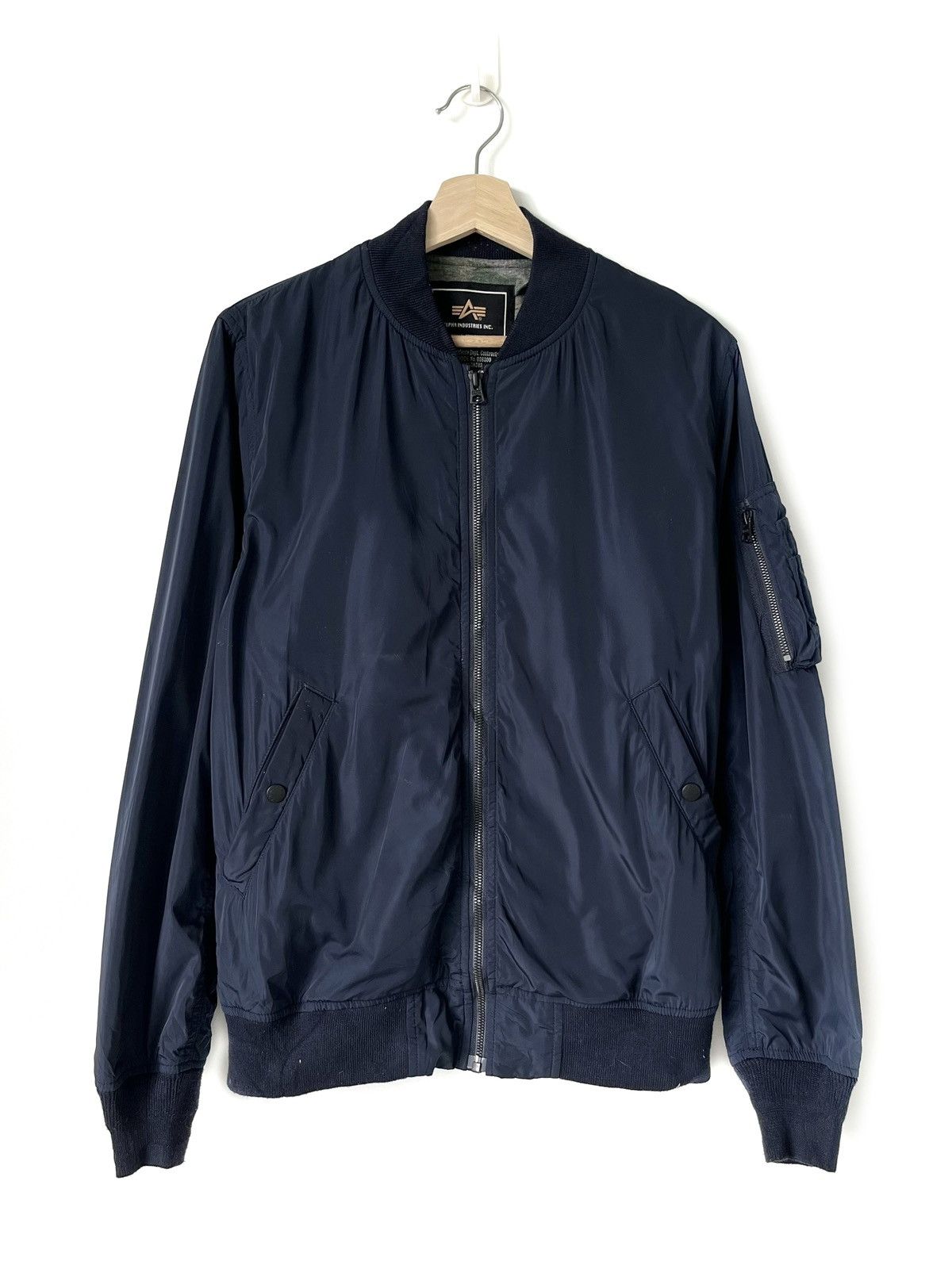 image of Alpha Industries x Outdoor Life Alpha Industies Bomber Jacket in Blue, Men's (Size Medium)