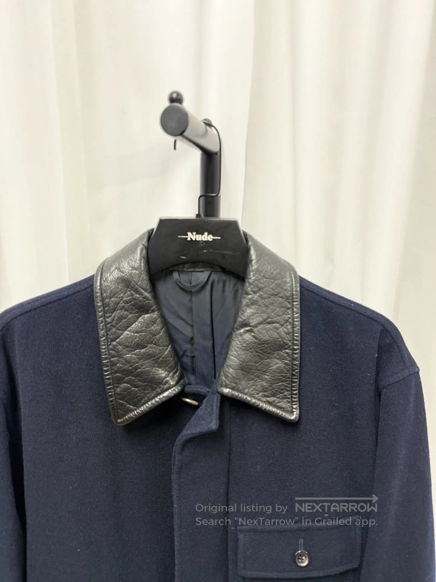 Comme des Garcons Homme Plus Comme des Garçons Homme 1991AW Leather Collar Wool Coat. Size US M / EU 48-50 / 2 - 3 Thumbnail