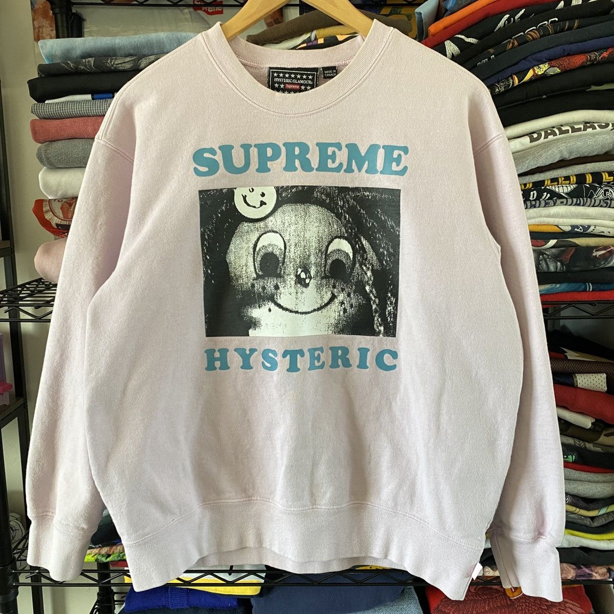 Hysteric Glamour × Supreme Supreme Hysteric Glamour Crewneck Sweatshirt Light Pink 2021 Size US S / EU 44-46 / 1 - 1 Thumbnail