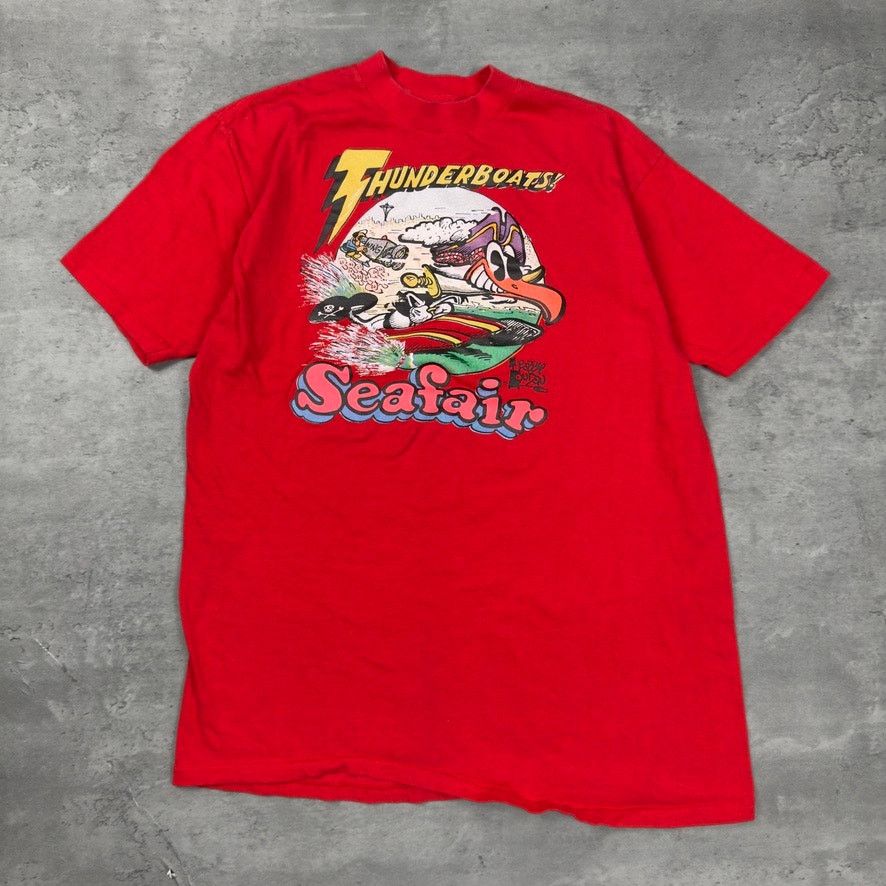 Jockey × Vintage Vintage Single Stitch Thunderboats Seafair Red T Shirt 80s Size US M / EU 48-50 / 2 - 1 Thumbnail