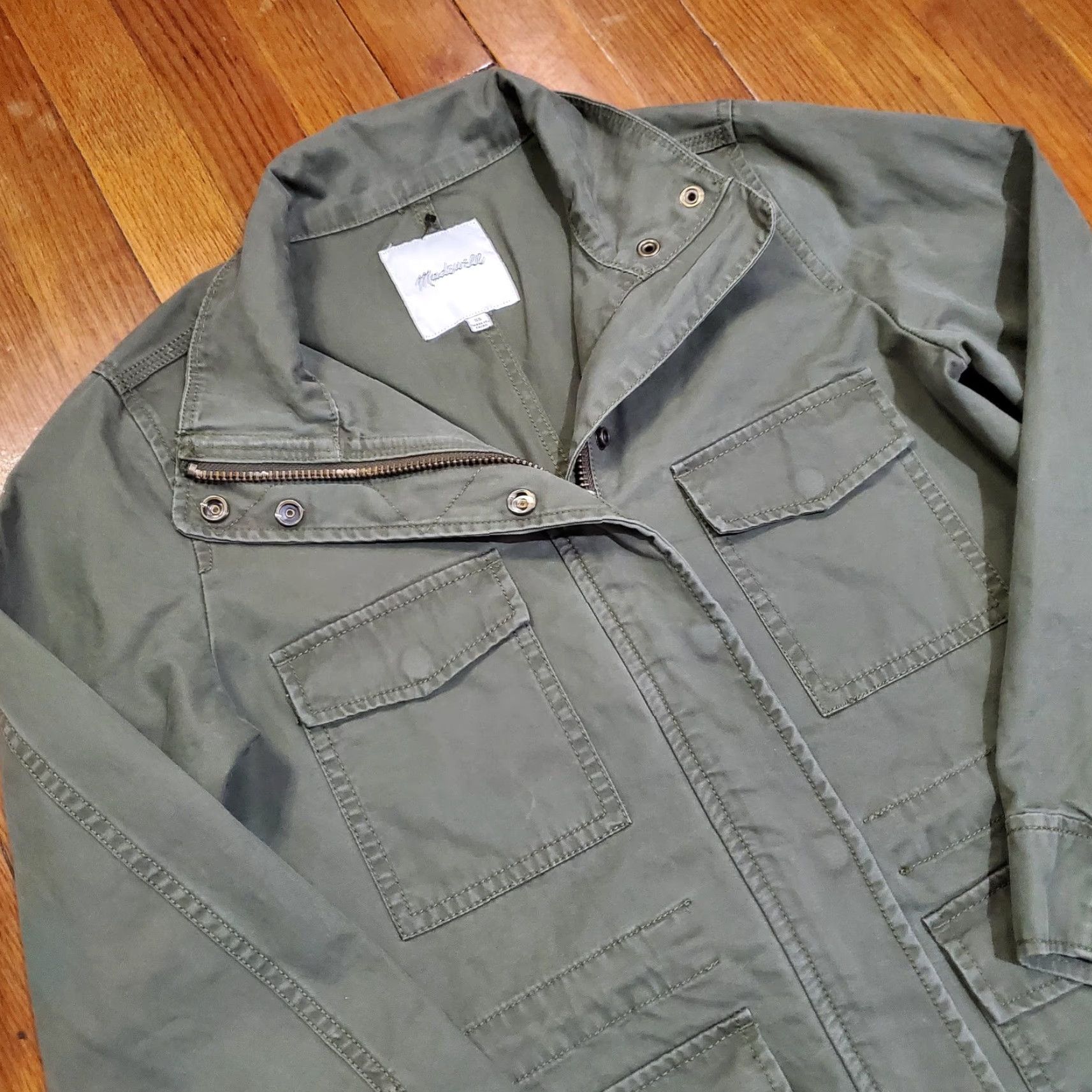 Madewell **Madewell Womens XS Green Military Jacket Full Zip Pockets** User: **Madewell Womens XS Green Full Zip Military Jacket Pockets** Size XS / US 0-2 / IT 36-38 - 4 Thumbnail