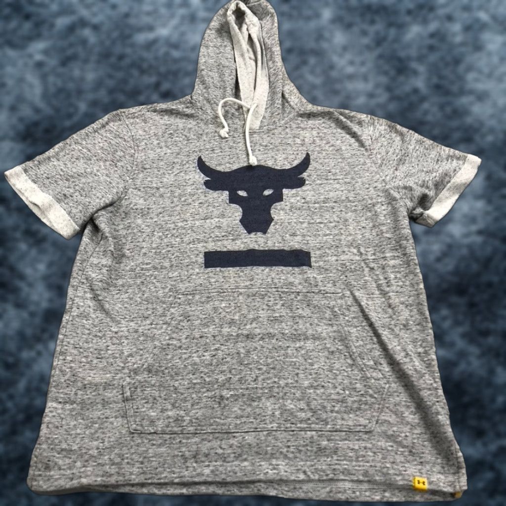 Under Armour Under Armour Project Rock Hoodie Mens L Gray Graphic Print Hooded Sweatshirt Gym Training Pullover Rock Sports Mens L Size US L / EU 52-54 / 3 - 1 Thumbnail