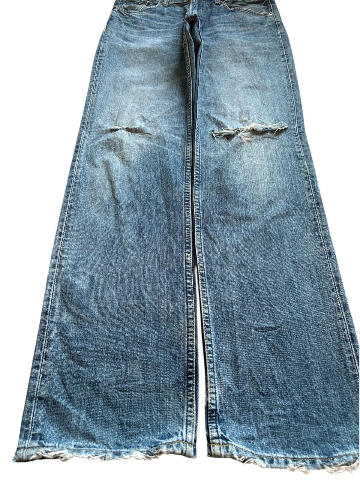 LVC × Levi's × Levi's Vintage Clothing Vintage 90s Levis 502 Mud Wash Distressed Ripped Jeans Size US 31 - 6 Thumbnail