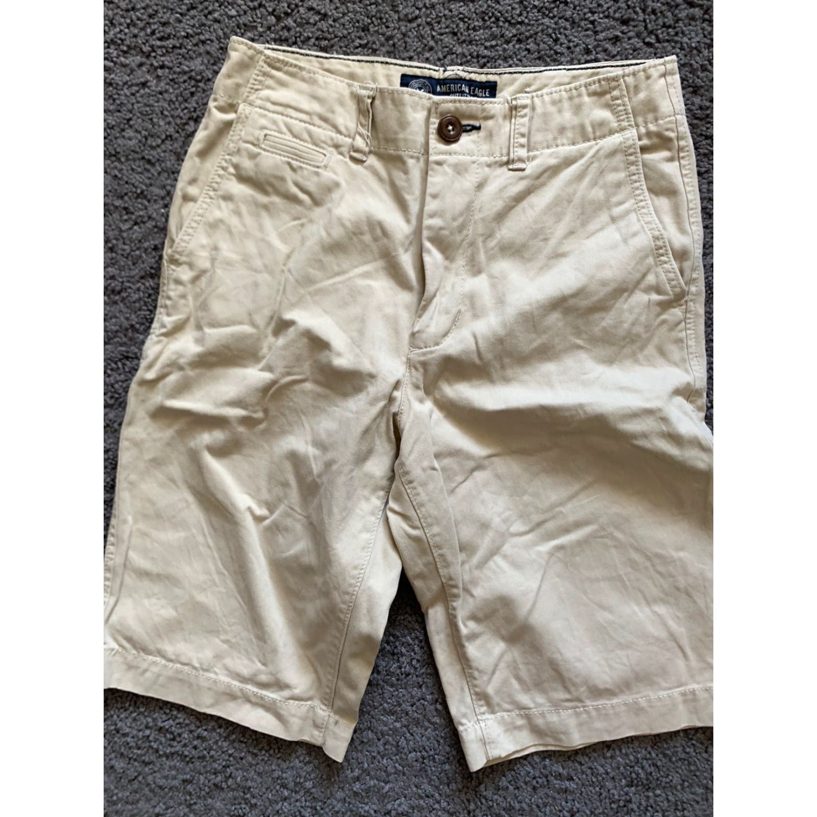 American Eagle Outfitters AMERICAN EAGLE Shorts Mens Casual Flat Front Size 26 Beige Classic Size US 26 / EU 42 - 3 Thumbnail