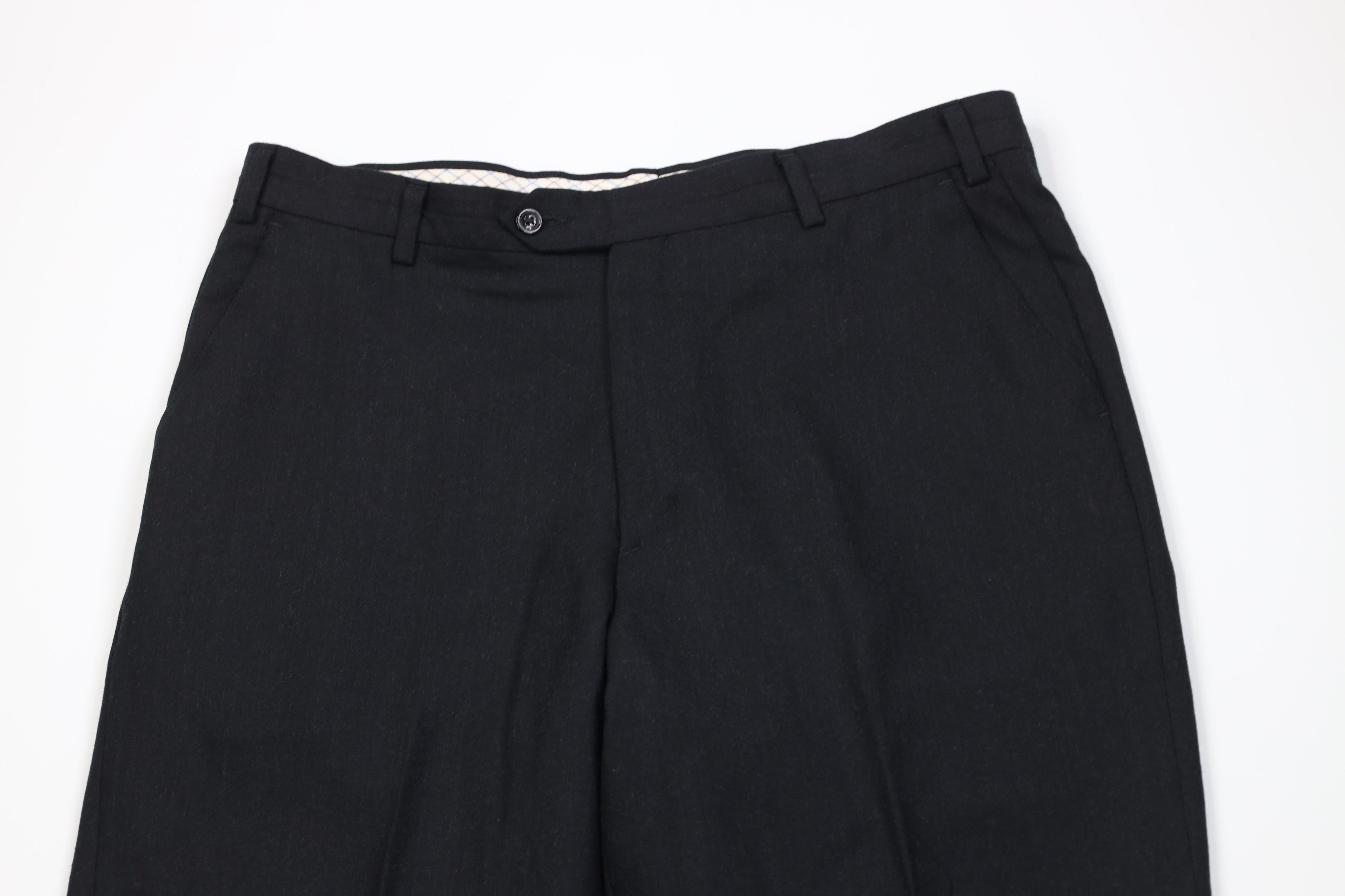 Vintage Vintage 90s Streetwear Wool Knit Wide Leg Chino Pants Black Size US 36 / EU 52 - 2 Thumbnail