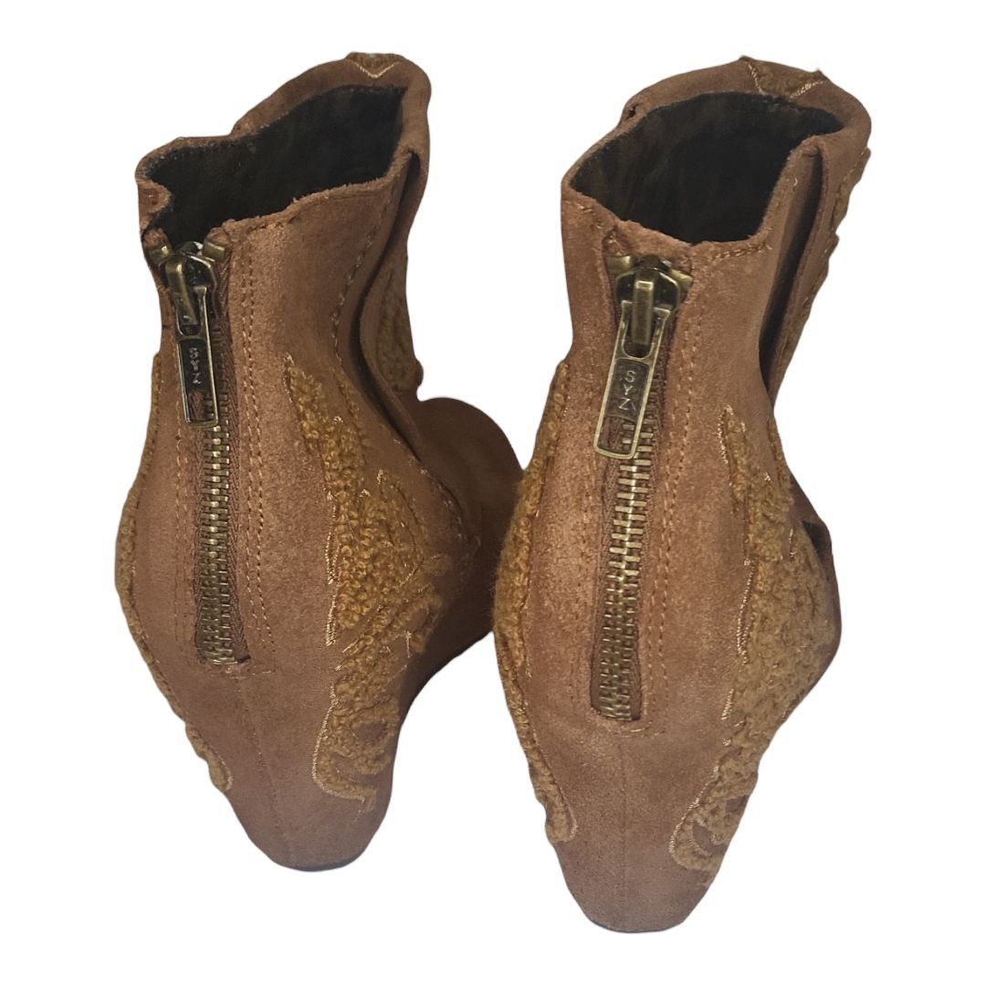 Poeme Bohemian OTBT Ankle Boots Women Sz 7 Tan Leather Ringold Embroidered Size US 7 / IT 37 - 4 Thumbnail