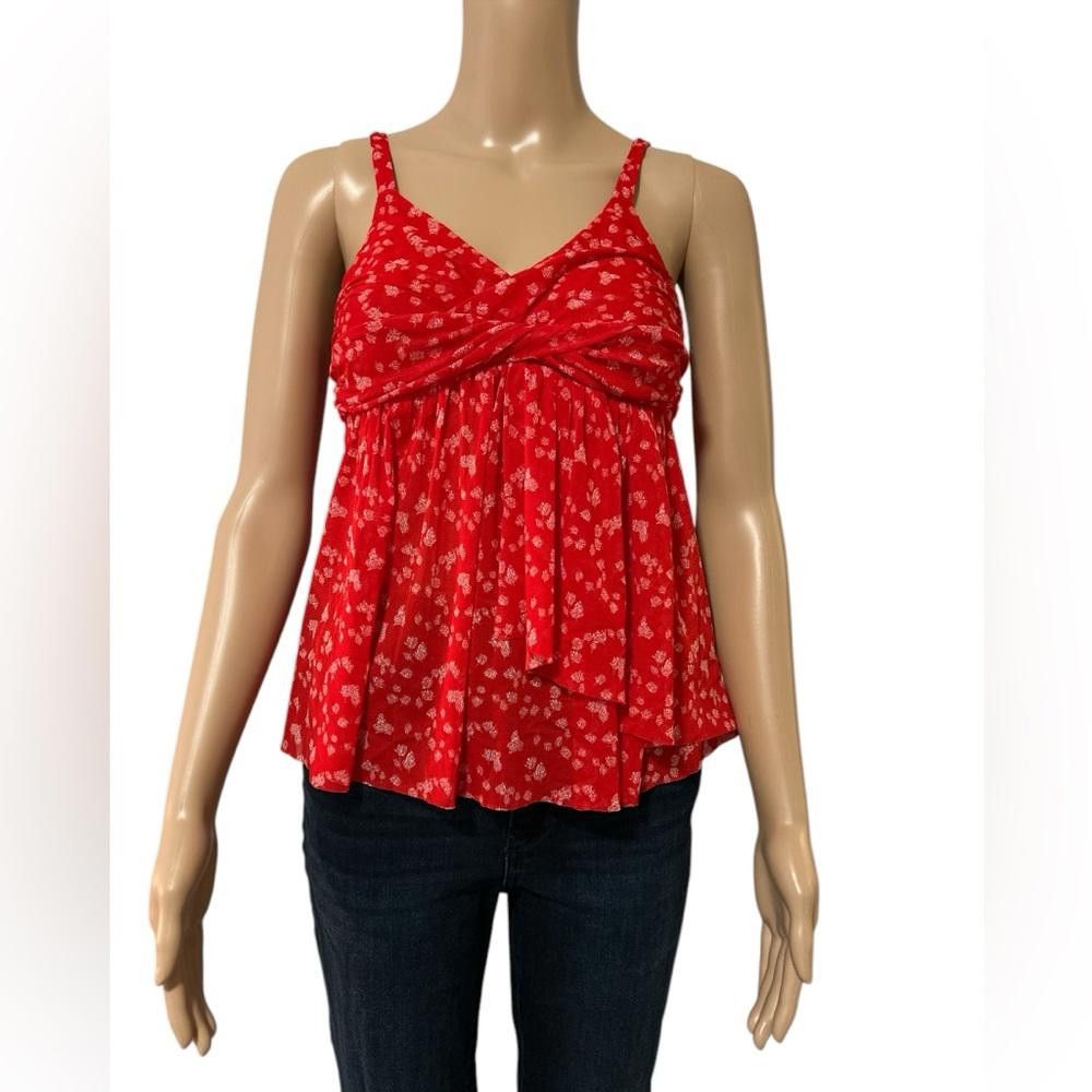 Express Red Floral Women's Top Size XS / US 0-2 / IT 36-38 - 1 Thumbnail