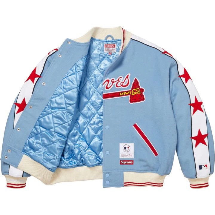 Mitchell & Ness × Supreme Supreme Mitchell & Ness Atlanta Braves Varsity Jacket Small Size US S / EU 44-46 / 1 - 3 Thumbnail