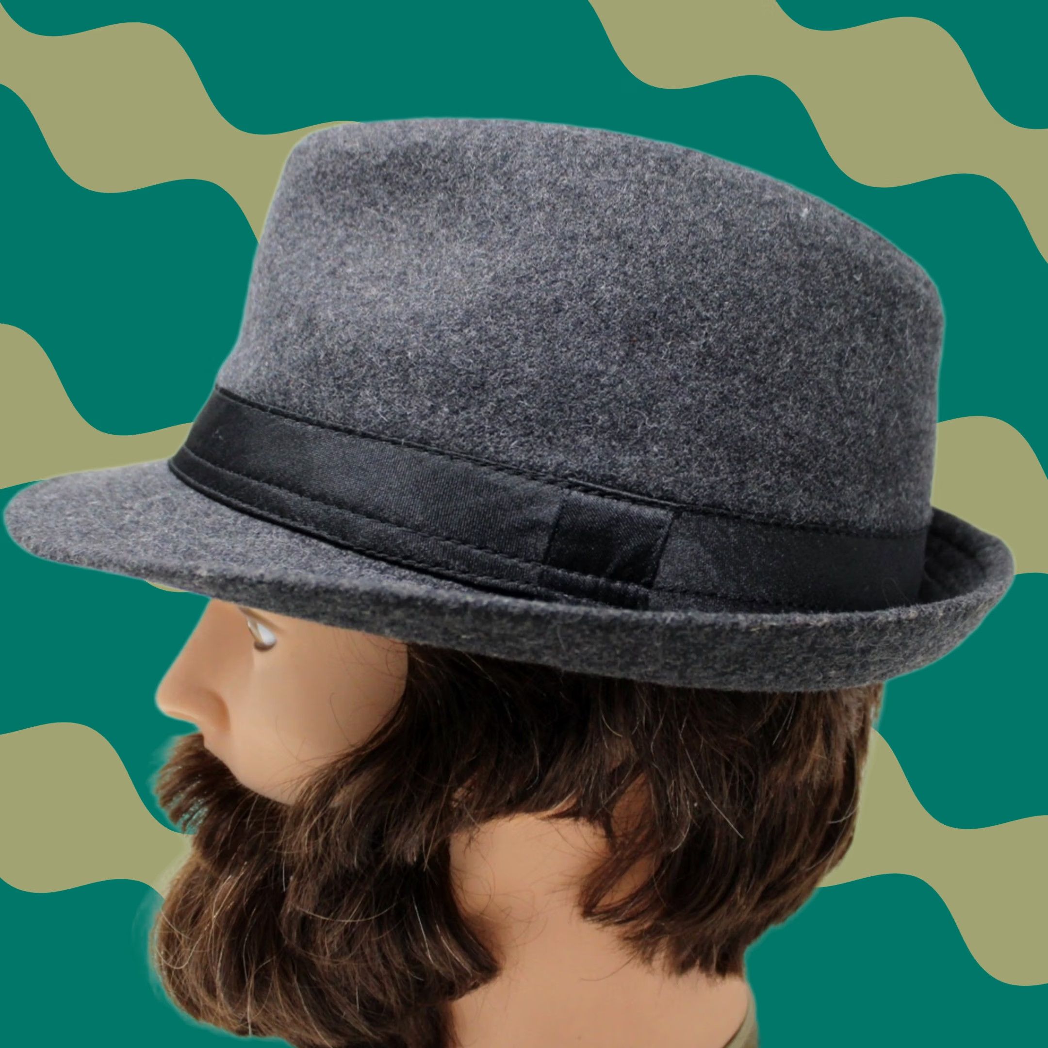 Vintage Henschel Fedora Hat Mens Large Gray Viscose/Wool Blend Cap Size ONE SIZE - 1 Thumbnail