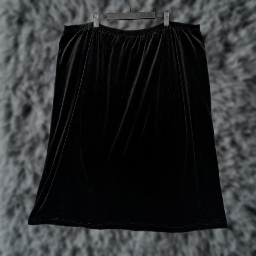 Blair VINTAGE Blair Skirt 3XL Plus Size Black Velvet Long A-Line Elastic Waist Whimsigoth Size 40" / US 18 - 1 Thumbnail