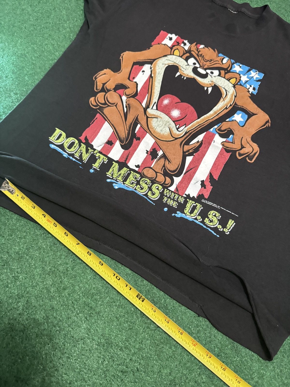 Vintage Vtg 90s Taz Looney Tunes Don’t Mess With The U.S T Shirt Size US L / EU 52-54 / 3 - 8 Thumbnail