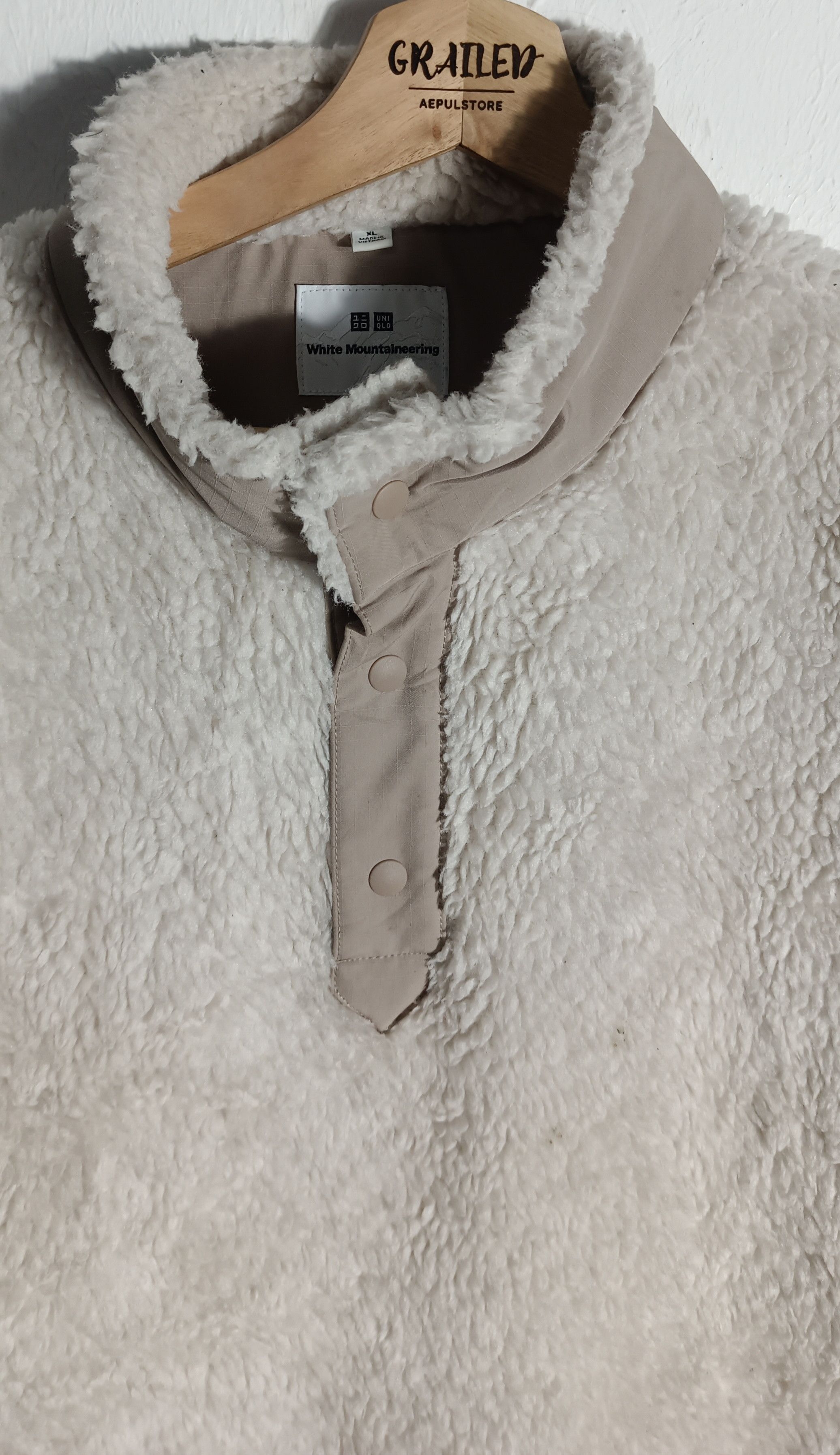 White Mountaineering White Mountaineering Uniqlo Sherpa Fleece White Sweatshirt Size US XL / EU 56 / 4 - 2 Thumbnail