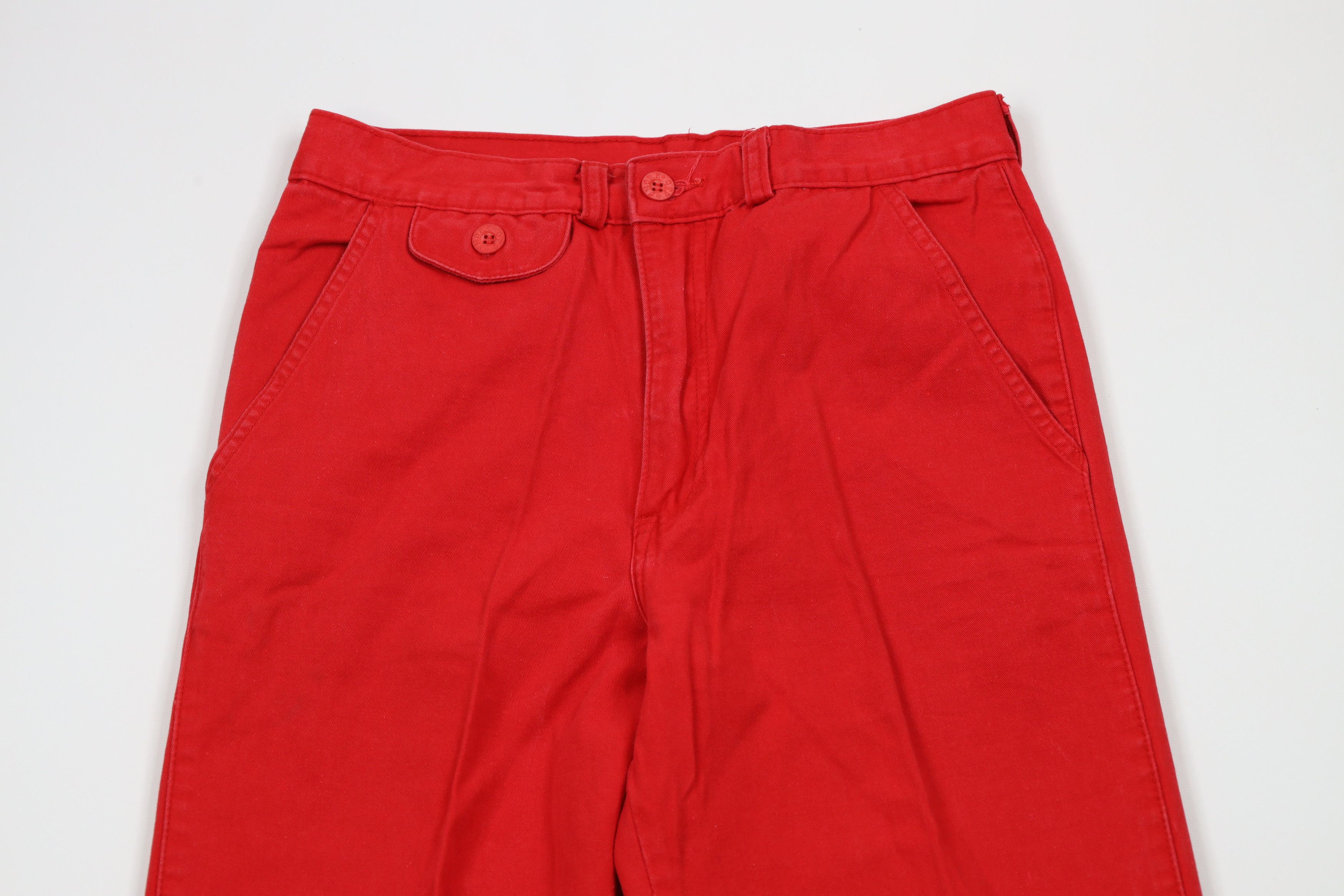Vintage Vintage 90s Streetwear Wide Leg Chino Pants Red Cotton Size 29" - 2 Thumbnail