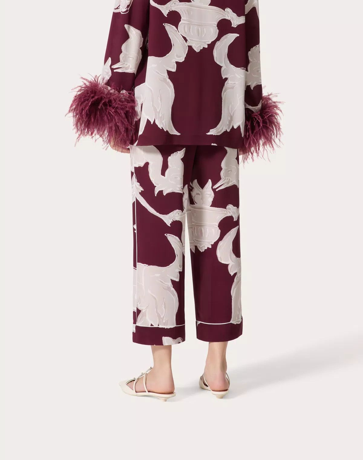 Valentino o1s1wg110525 Crepe Chine Metamorphos Trousers in Multicolor Size 26" / US 2 / IT 38 - 5 Thumbnail