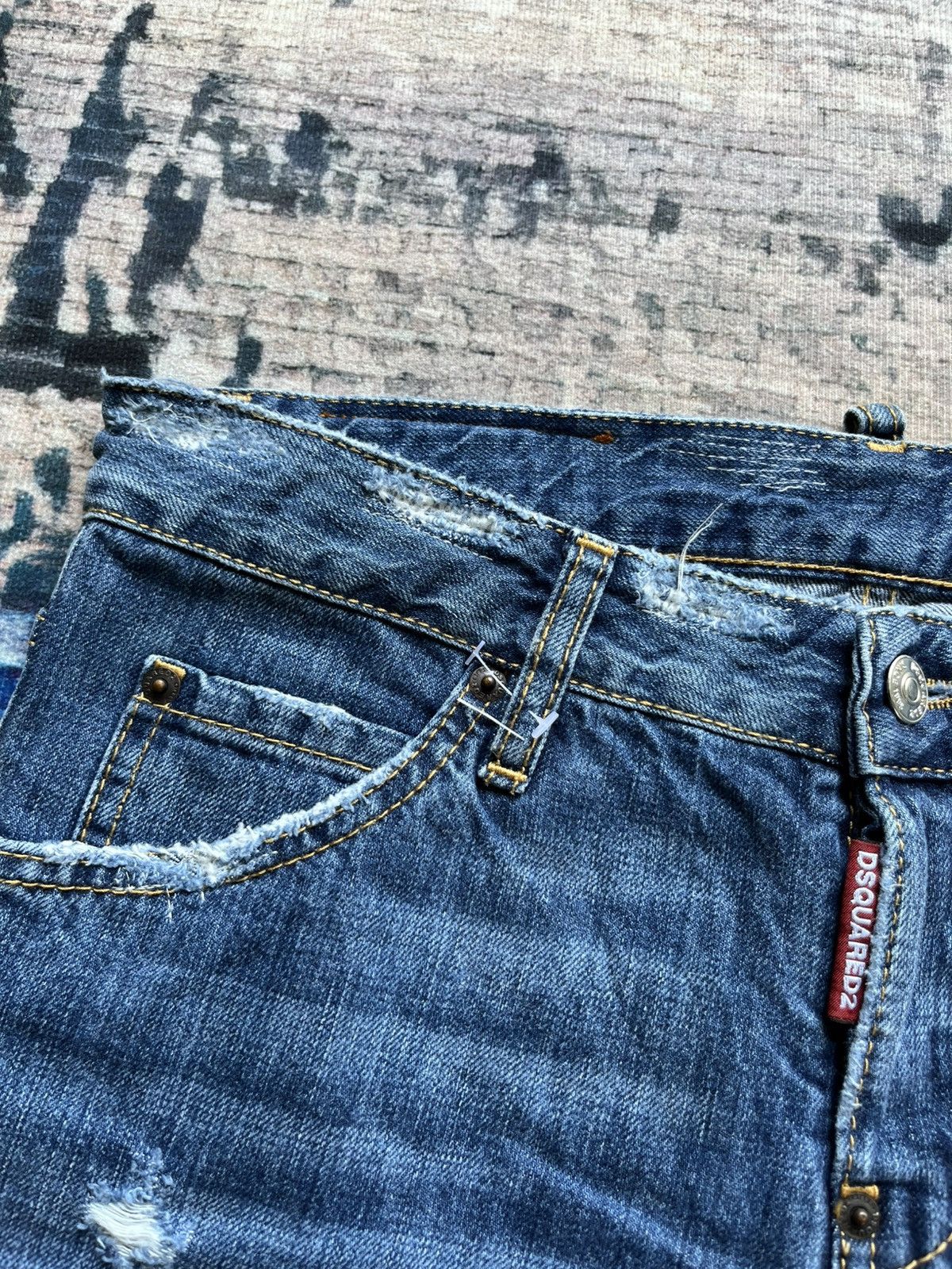 Dsquared2 💦DSQUARED2 Distressed Style Denim Jeans Size 38" / US 16 / IT 52 - 7 Thumbnail