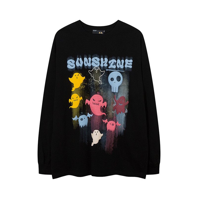 Japanese Brand Street Retro Skull Cartoon Print Long-Sleeve T-Shirt Size US M / EU 48-50 / 2 - 1 Thumbnail