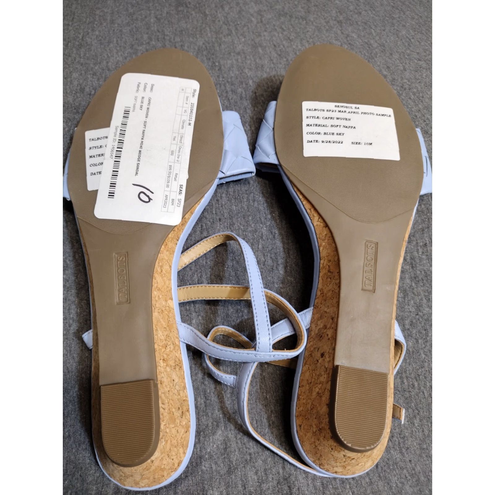Talbots TALBOTS Capri Woven Nappa Sandals Blu Sky 10M Capri Woven Sandal Women Sky Blue Buckle Adjustable Leather Cuban Heel Shoes Size US 8 / IT 38 - 5 Thumbnail