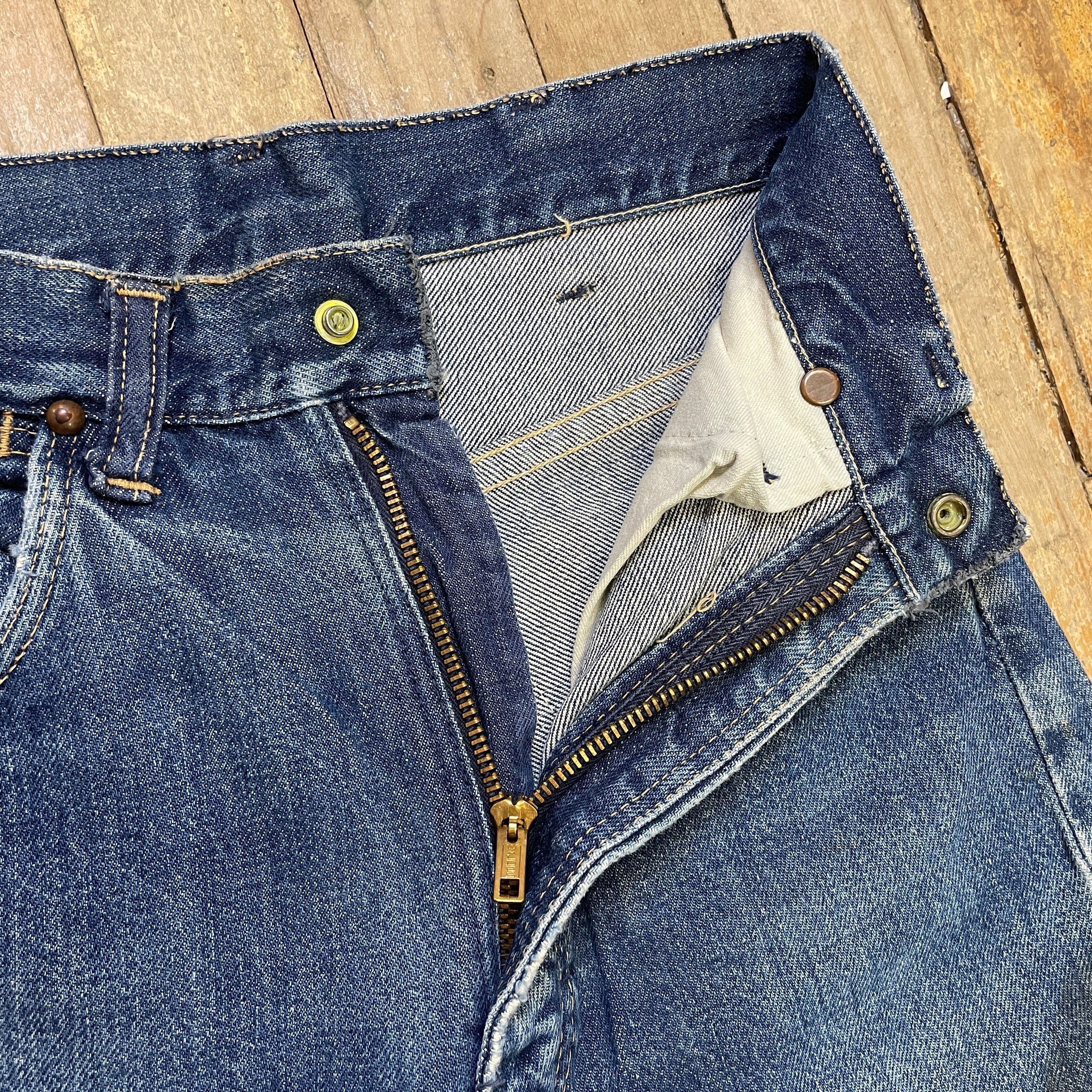 Other Vintage Mid-Century Patched Perfection Circle S High Waisted Ranch Selvedge Denim Jeans Petite/Youth 23" Waist Size 23" - 7 Thumbnail