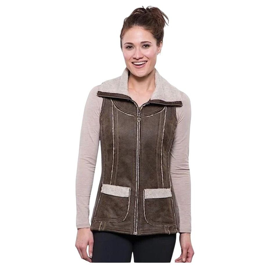 Kuhl NWT KUHL Womens Dani Sherpa Vest Italian Faux Leather Shearl Size S / US 4 / IT 40 - 5 Thumbnail