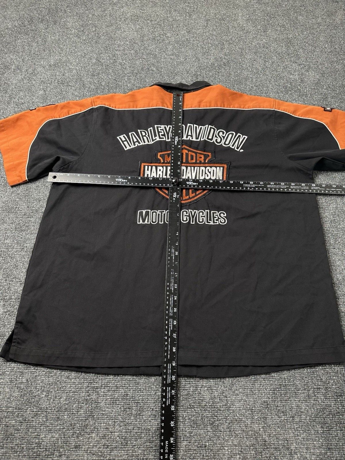 Harley Davidson Mens Harley-Davidson Black Orange Button Up, Size XL Size US XL / EU 56 / 4 - 5 Thumbnail