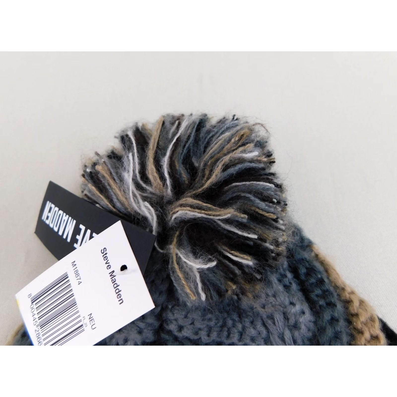 Steve Madden Steve Madden Beanie Hat Gray Women's Winter Knit Chevron Logo One Size XS? Size ONE SIZE - 3 Thumbnail