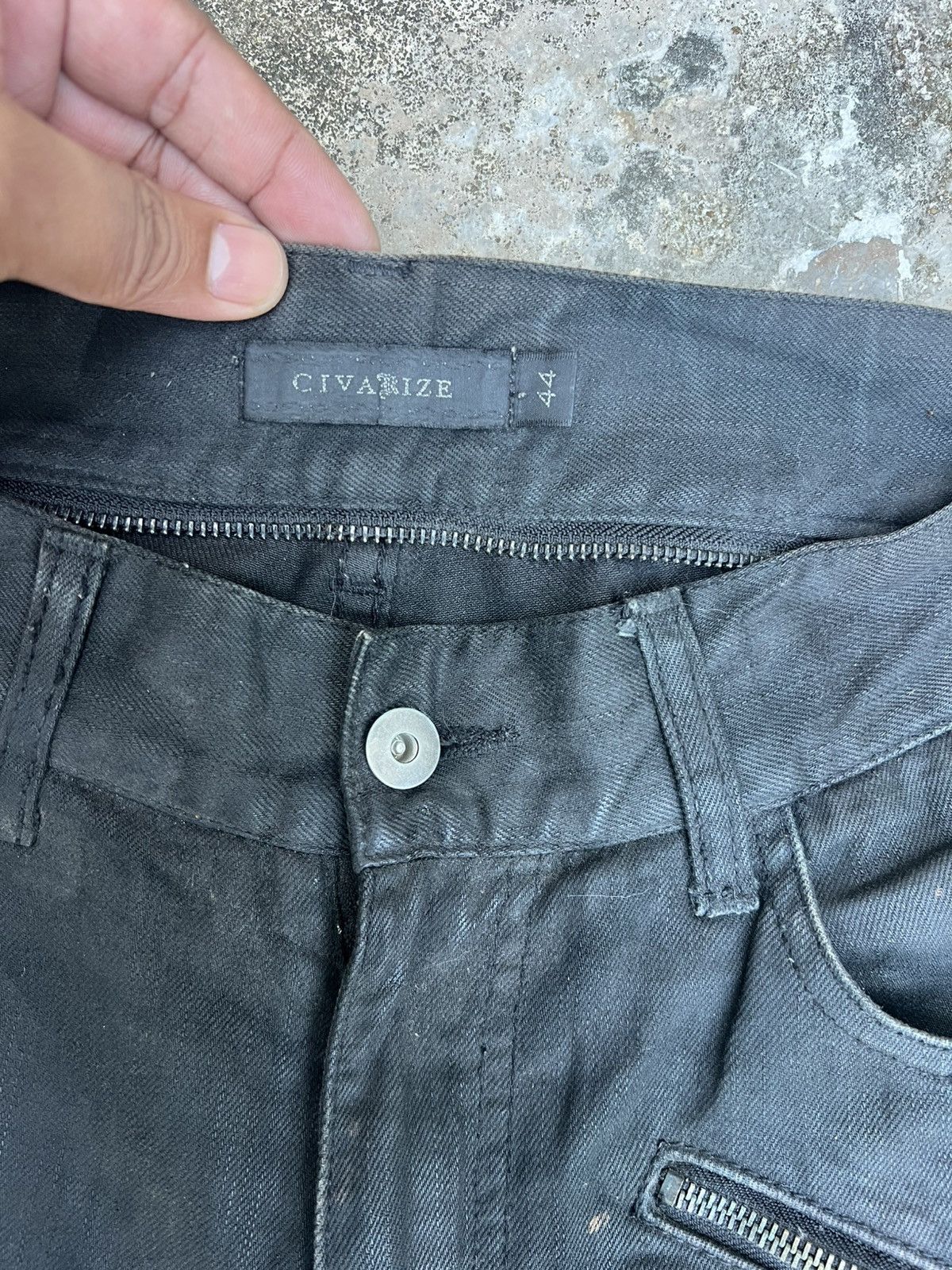 CIVARIZE × If Six Was Nine × KMRii Y2K Civarize Black Flare Cyberpunk Wax Denim Size US 30 / EU 46 - 6 Thumbnail